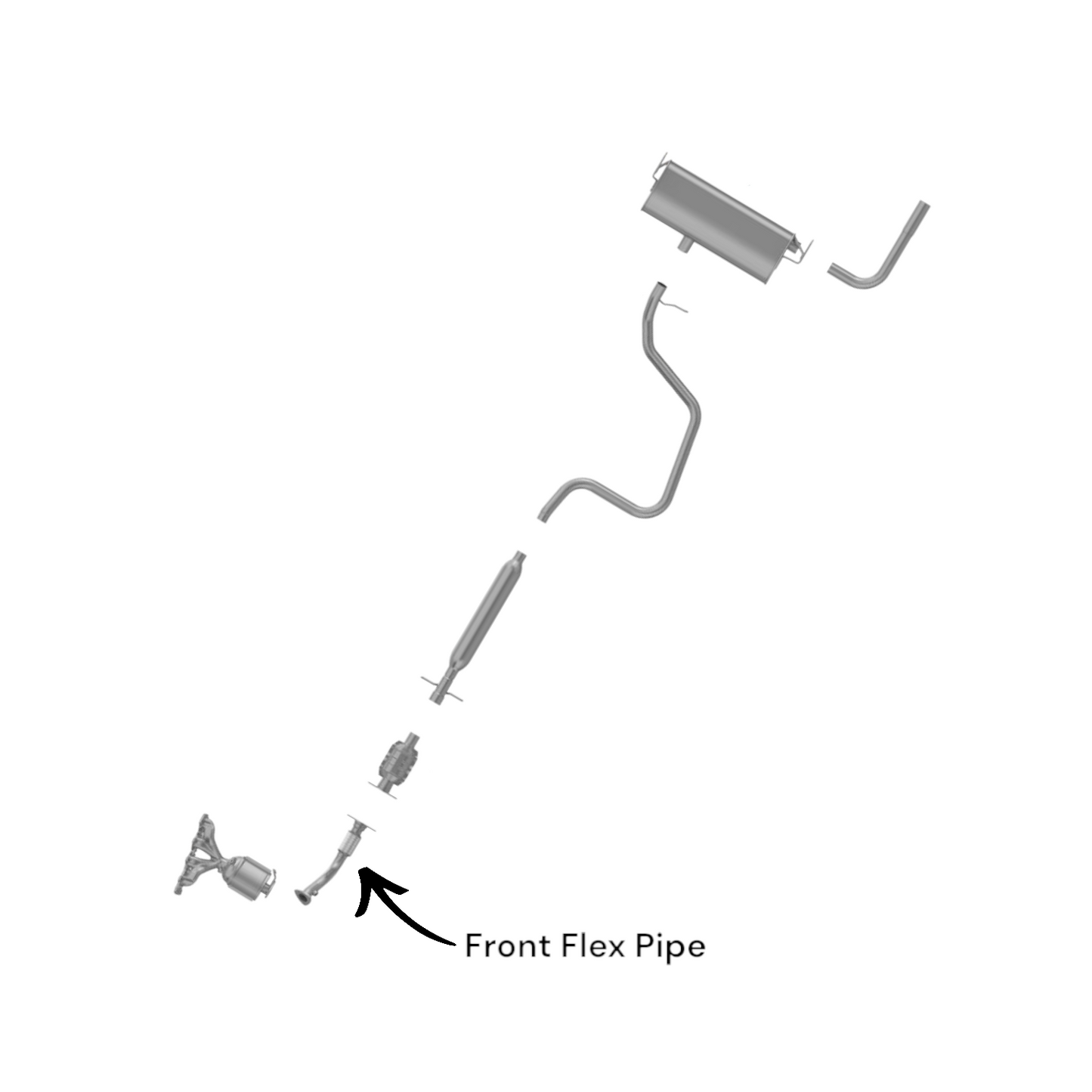 Chevrolet Malibu 2.4L (2008-2010) Front Flex Pipe