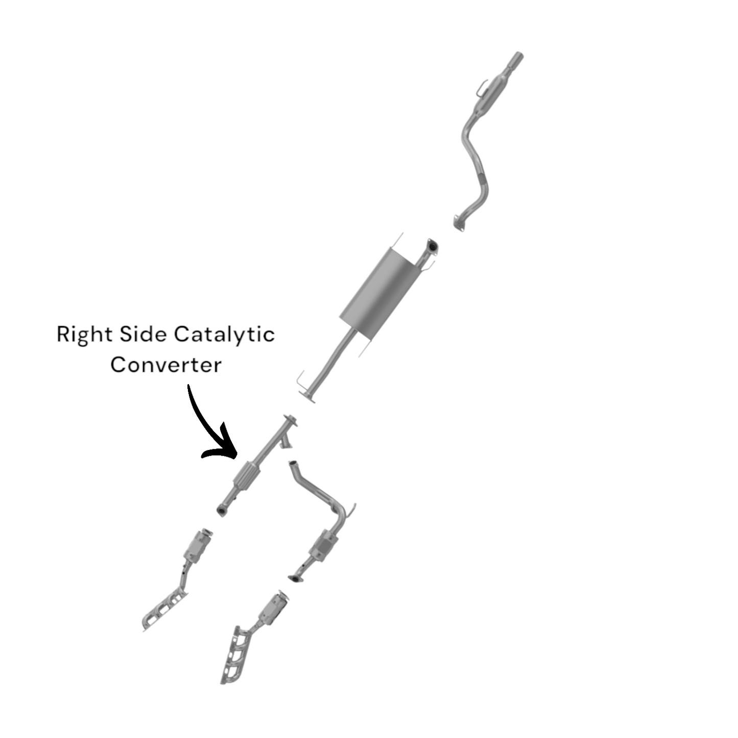 Lexus GX470 4.7L (2005-2009) Right Side Catalytic Converter