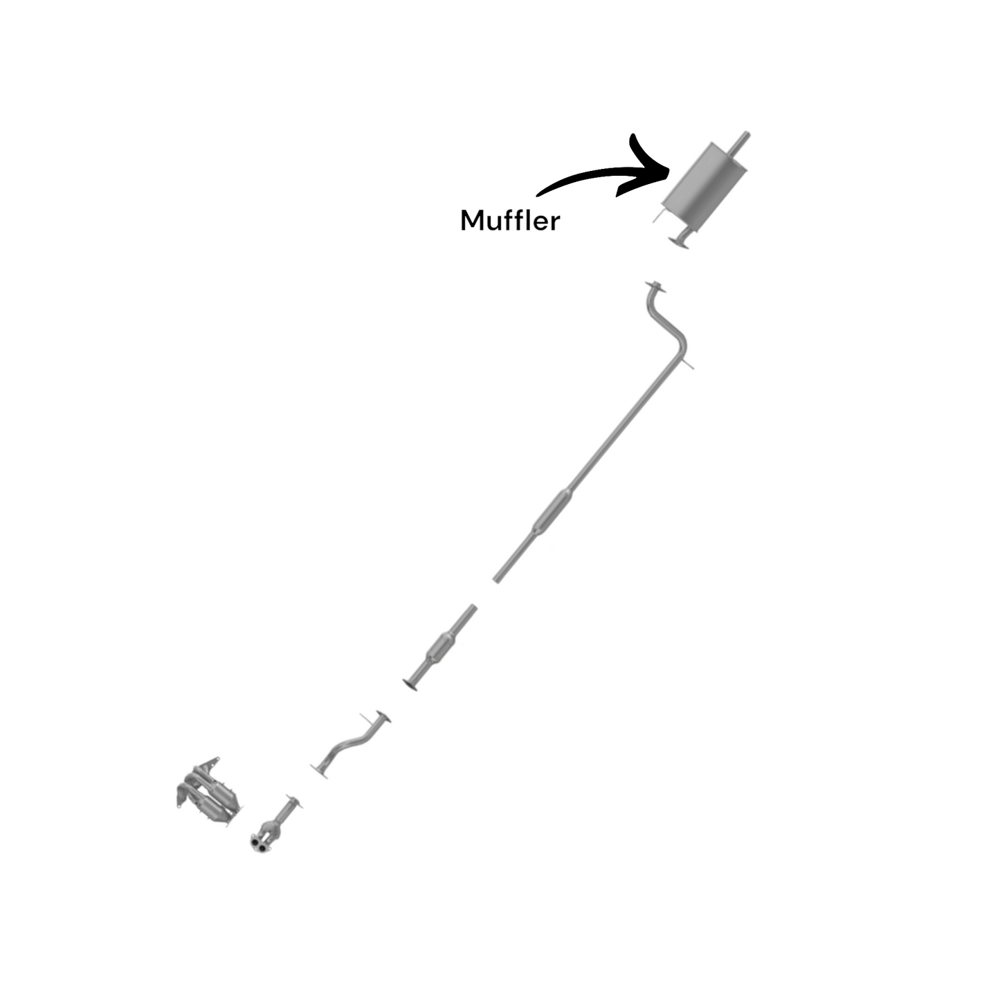 Mitsubishi Galant 2.4L (2004-2012) V4 Rear Muffler