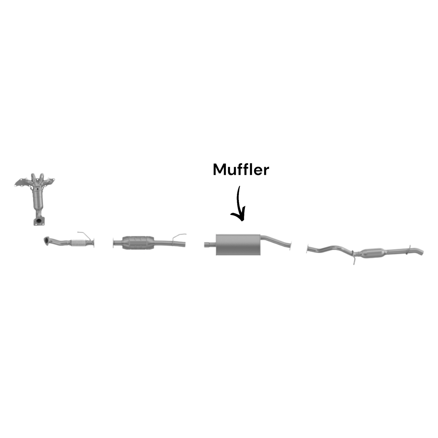 Mazda Tribute 2.3L (2005-2006, 2008) (Non-Hybrid) Muffler