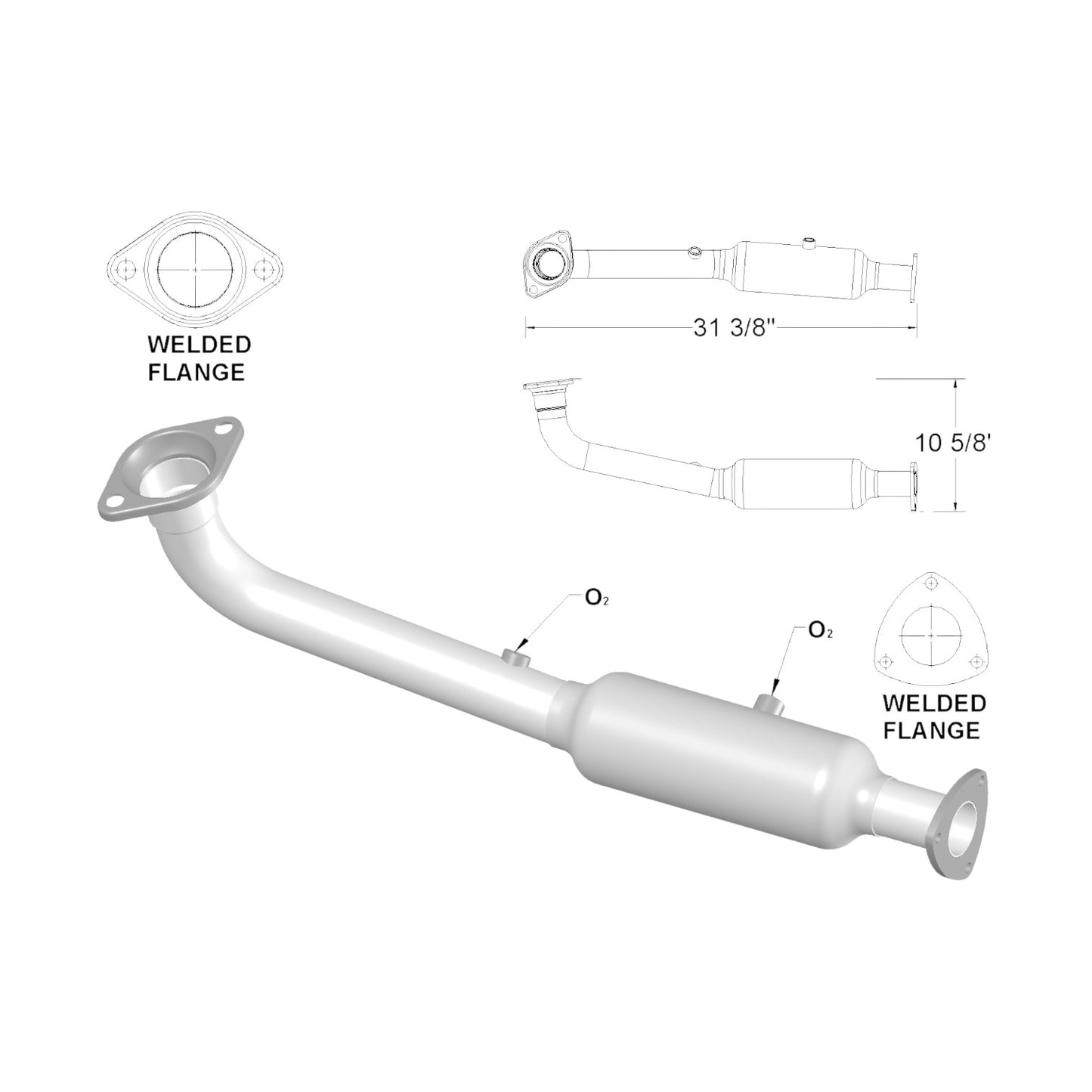Honda CR-V 2.4L (2007-2009) V4 Catalytic Converter
