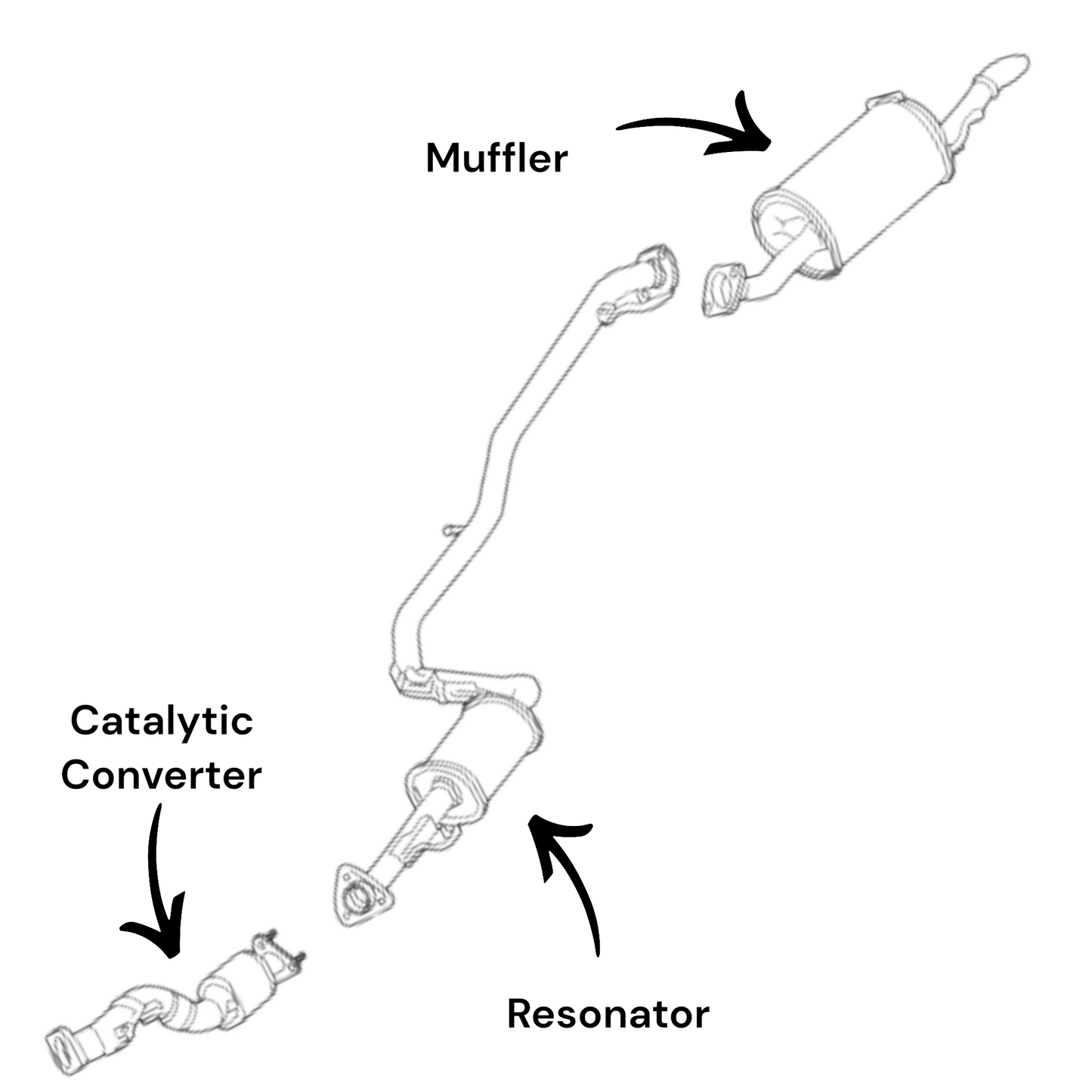 Honda CR-Z 1.5L (2011-2016) (Hybrid) (Manual Trans) Converter, Resonator and Muffler