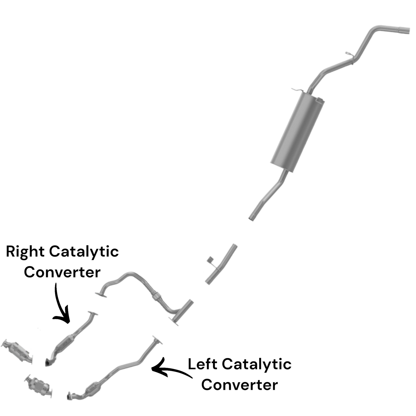 Nissan Frontier 3.3L (2001-2004) Rear Left and Right Catalytic Converter