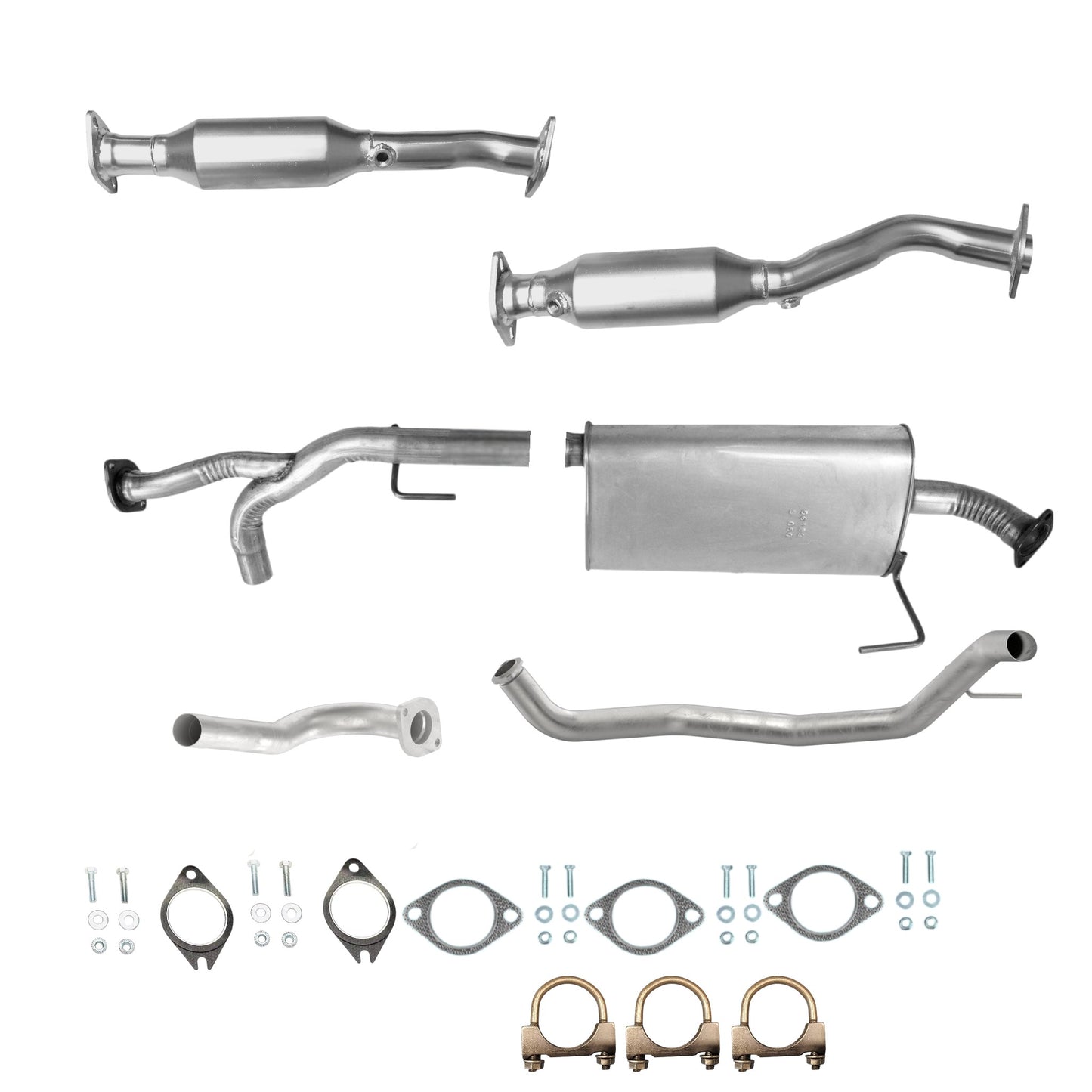 Nissan Pathfinder Armada 5.6L 2004 Converters, Muffler with axel and tail pipe