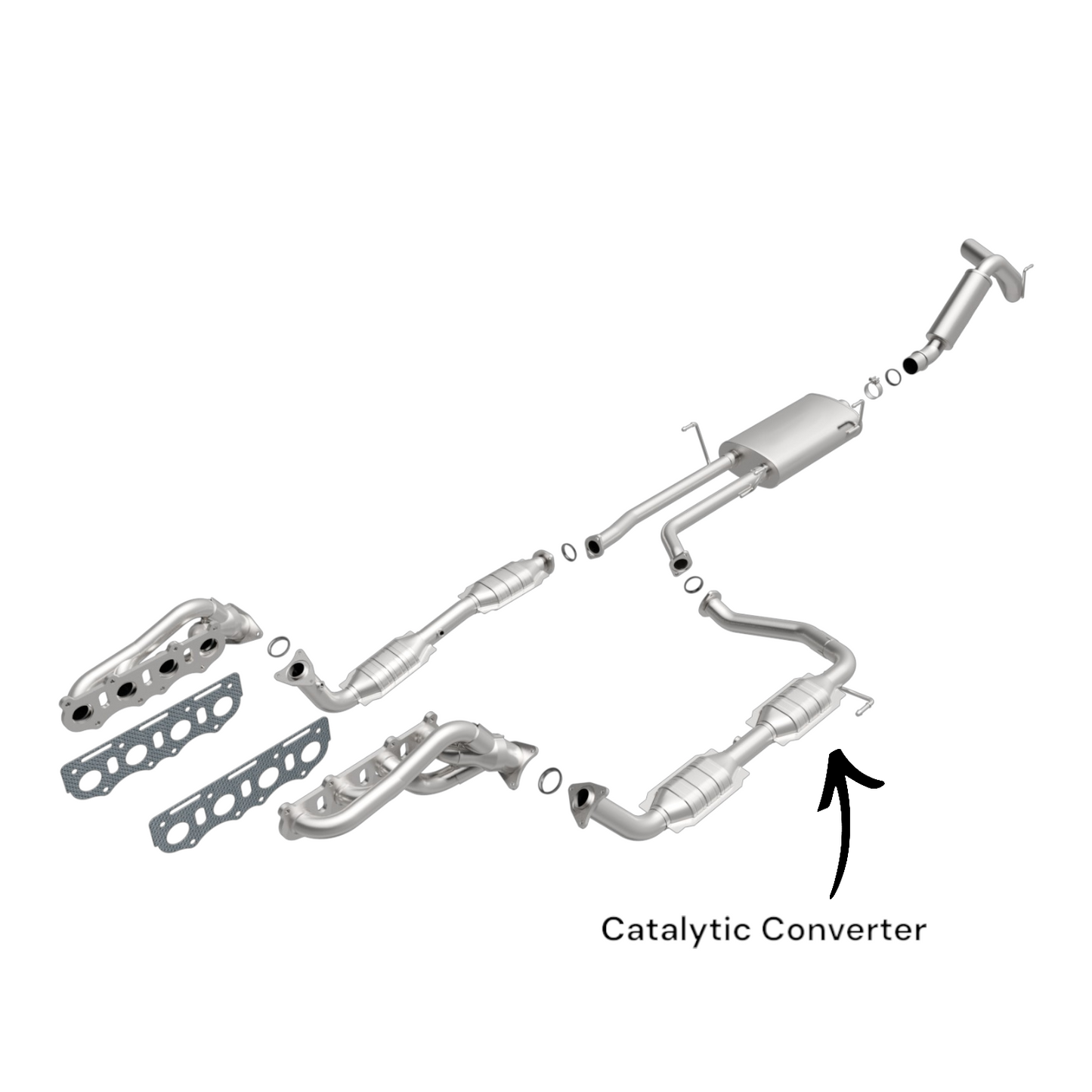 54722 - Toyota Tundra 5.7L (2007-2009) 164.6/126.8/145.7 Wheelbase and 146 Wheelbase in 2007 Left Side Catalytic Converter