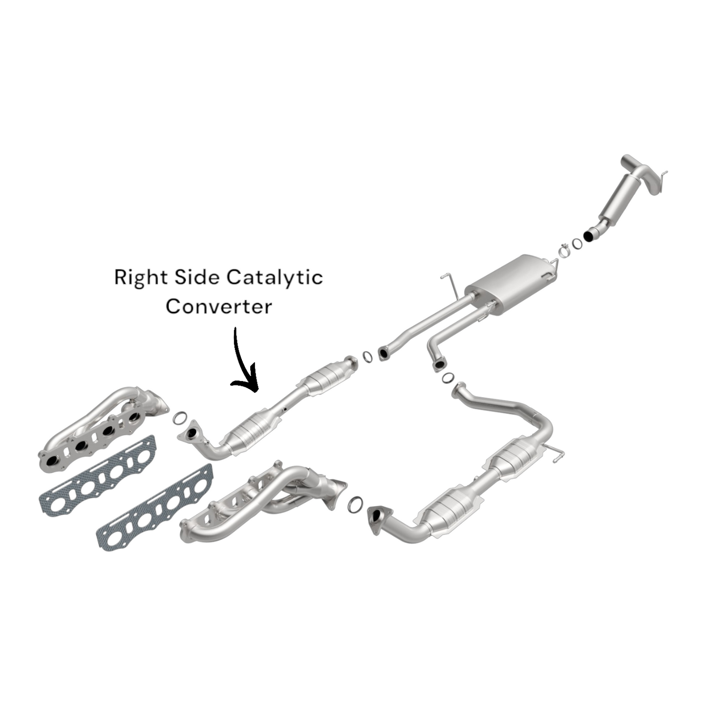 Toyota Tundra 5.7L (2007, 2008 & 2009) V8 164.6/126.8/145.7 Wheelbase Right Side Catalytic Converter