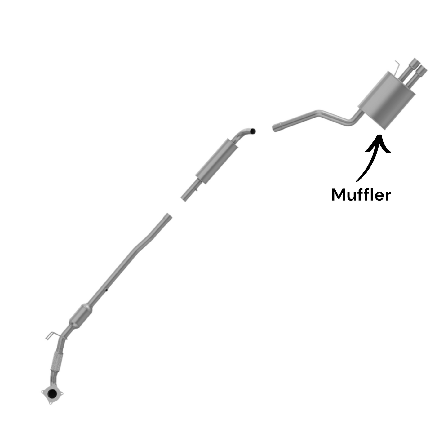 Volkswagen Jetta 2.0L (2007-2008) (Wagon) (DOHC) (Turbo) Rear Muffler