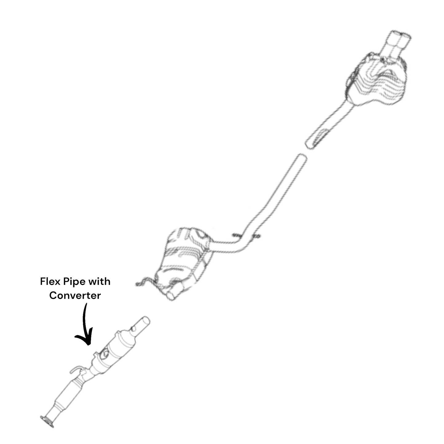 Tuyau flexible avec convertisseur pour Volkswagen Jetta 2.5L (2005-2014)