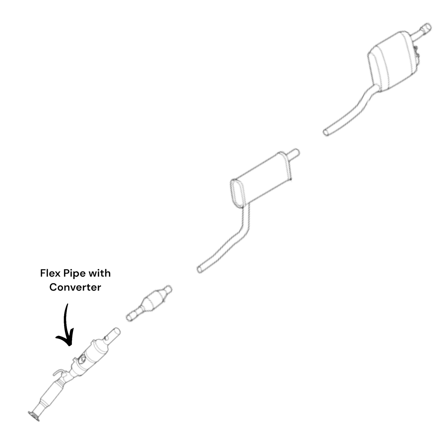 Volkswagen Passat 2.5L (2012-2014) Flex Pipe with Converter