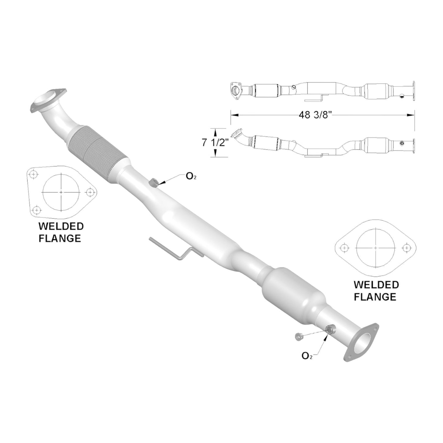 54782 - Nissan Altima 2.5L (2007-2018) V4 Direct Fit Catalytic Converter