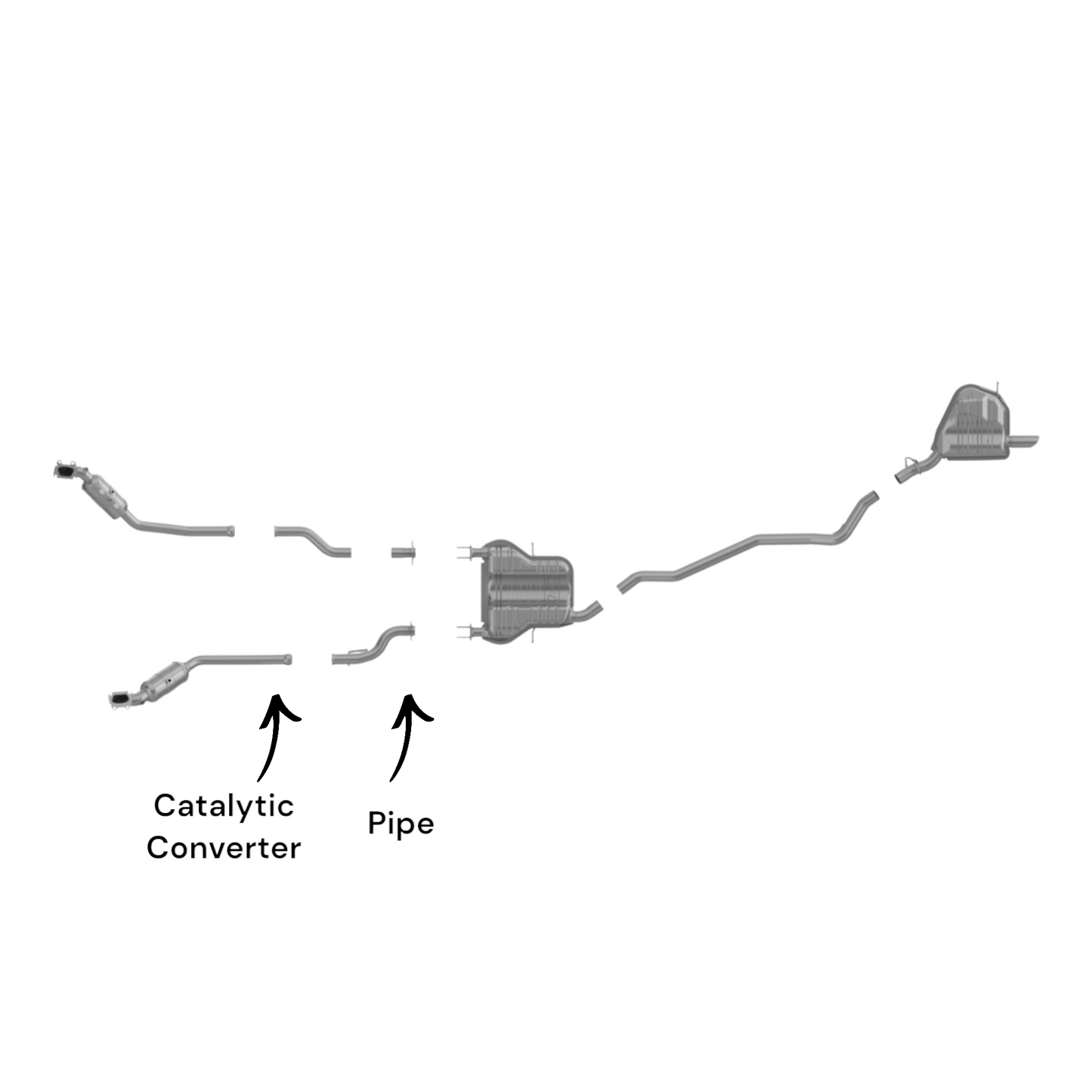 Dodge Durango 3.6L 2013-2020 Left side Catalytic Converter with Pipe