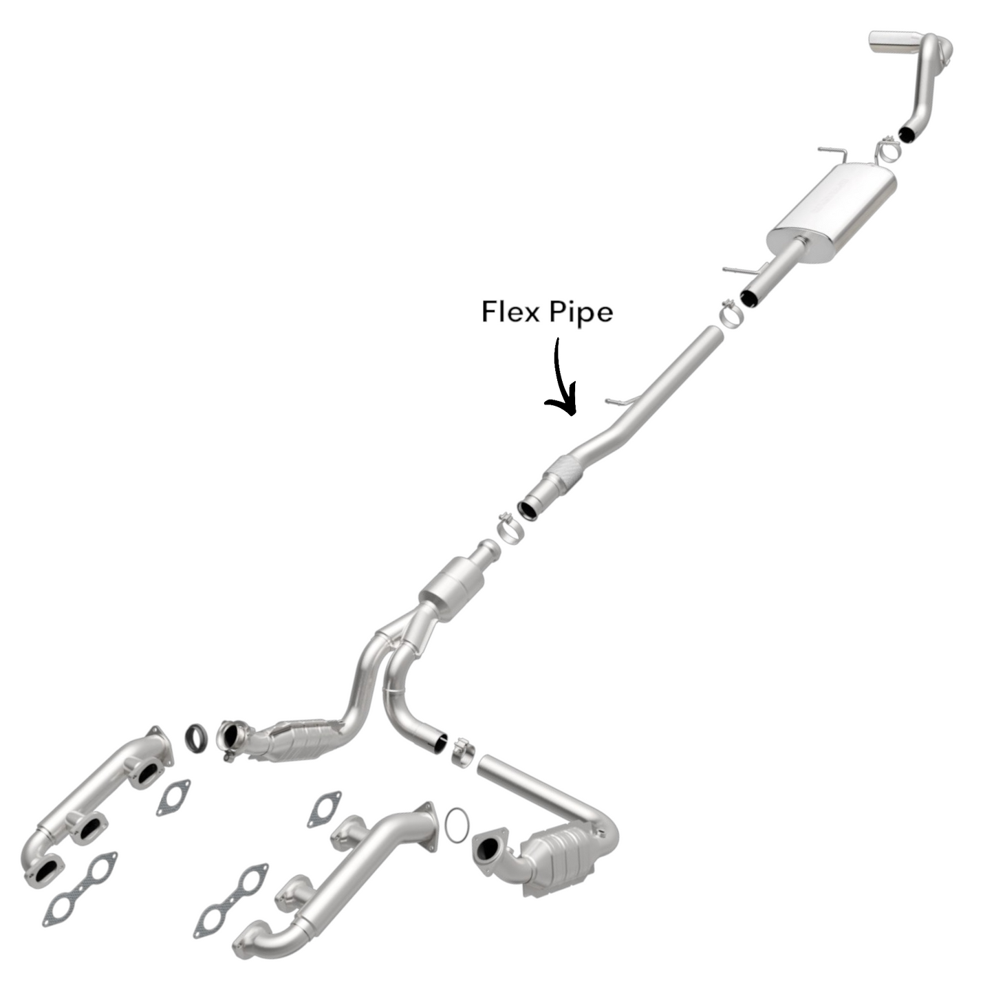 GMC Sierra 1500 143.5" Wheelbase 4.3L & 5.3L 2014-2018 Flex Pipe
