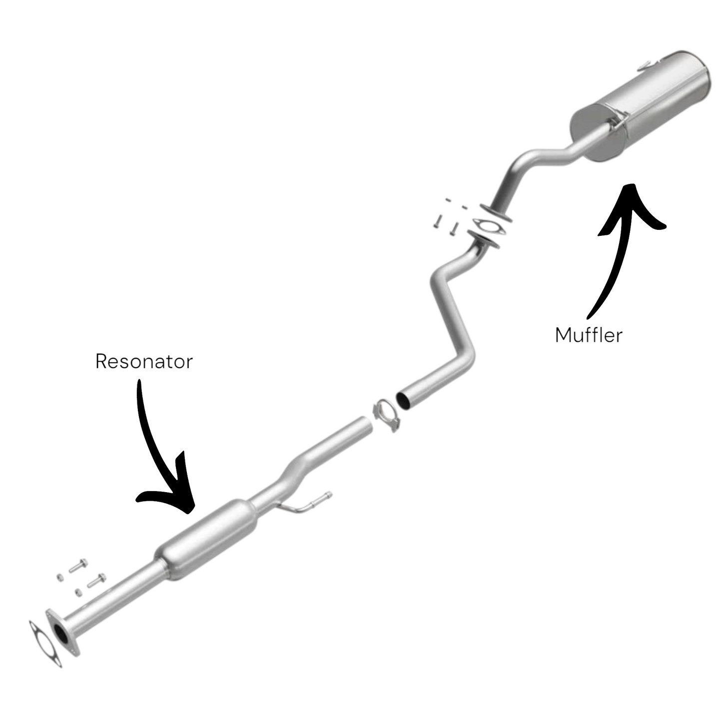 Kia Forte 1.8L 2014-2016 Resonator and Muffler (For Federal Emissions Only)