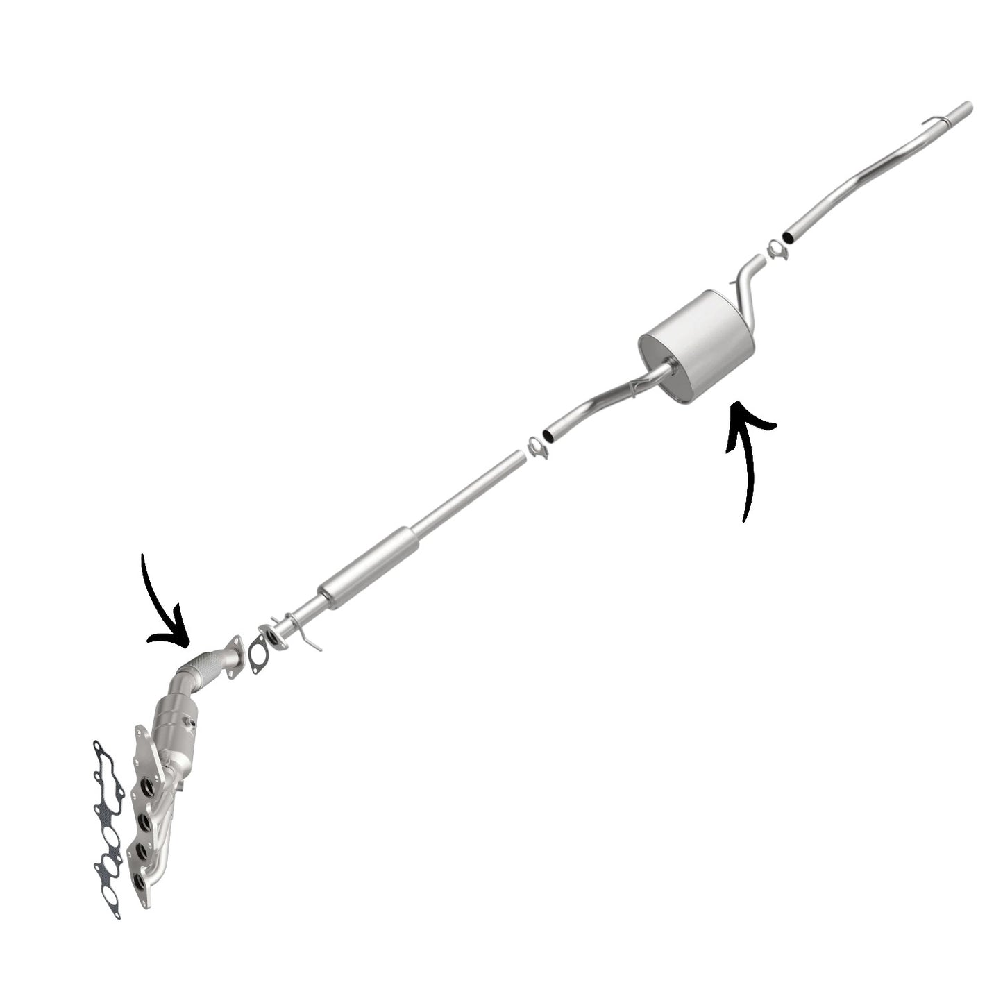 Ford Focus 2.0L 2008-2011 Flex Pipe and Middle Muffler (Except: PZEV)