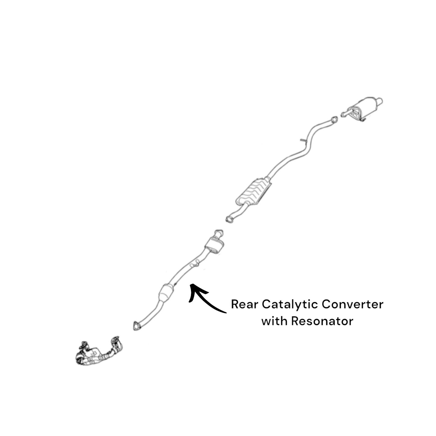 Subaru Outback 2.5L (2010-2012) V4 Rear Catalytic Converter with Resonator