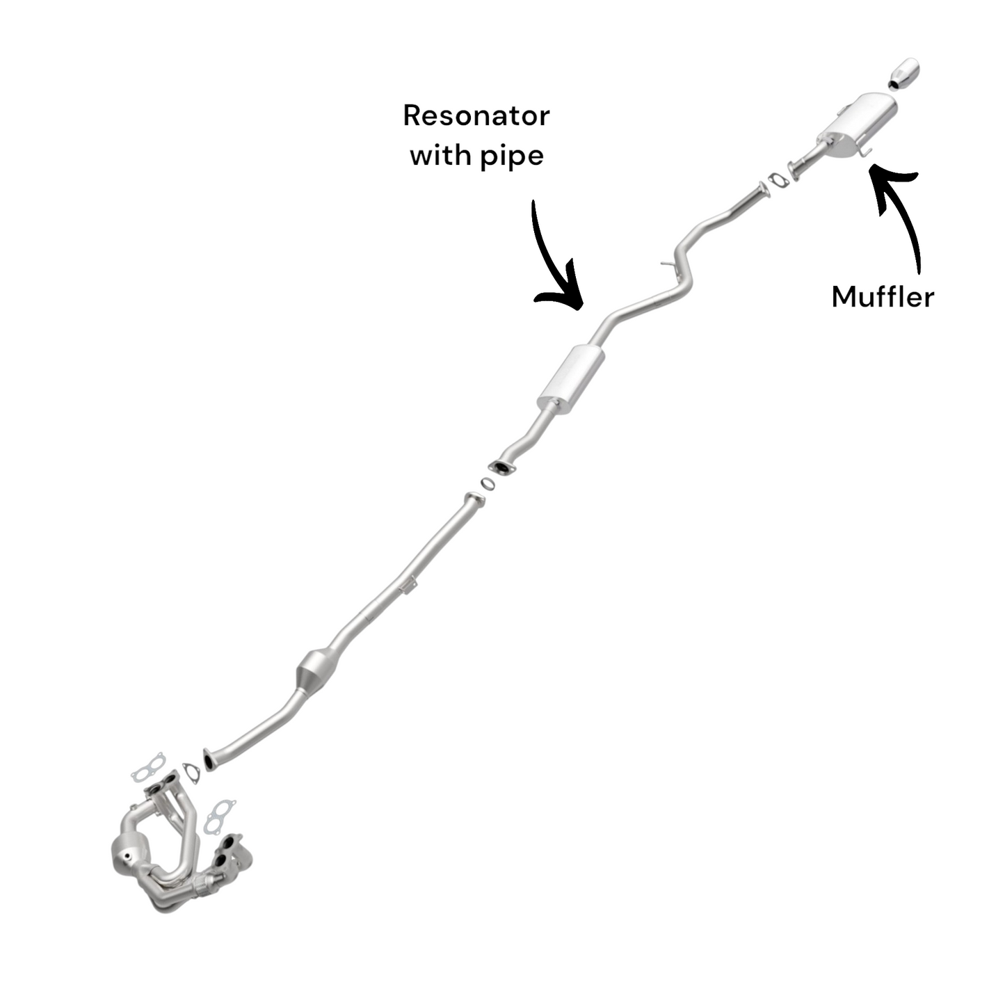 Subaru Legacy 2.5L (2010-2019) Resonator with pipe and Muffler (Non-Turbocharged)