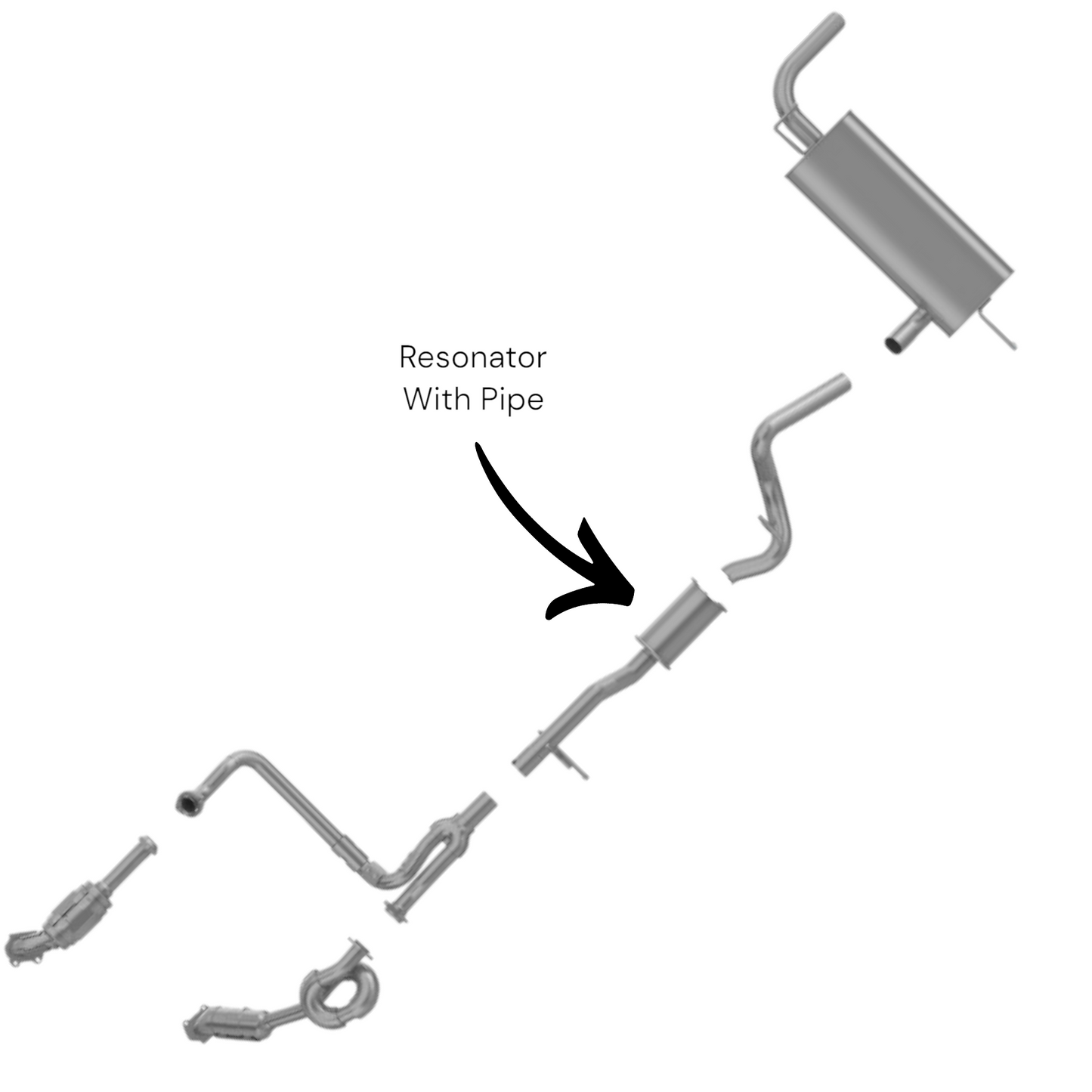 Jeep Wrangler 3.6L 2012-2017 Resonator And Pipe