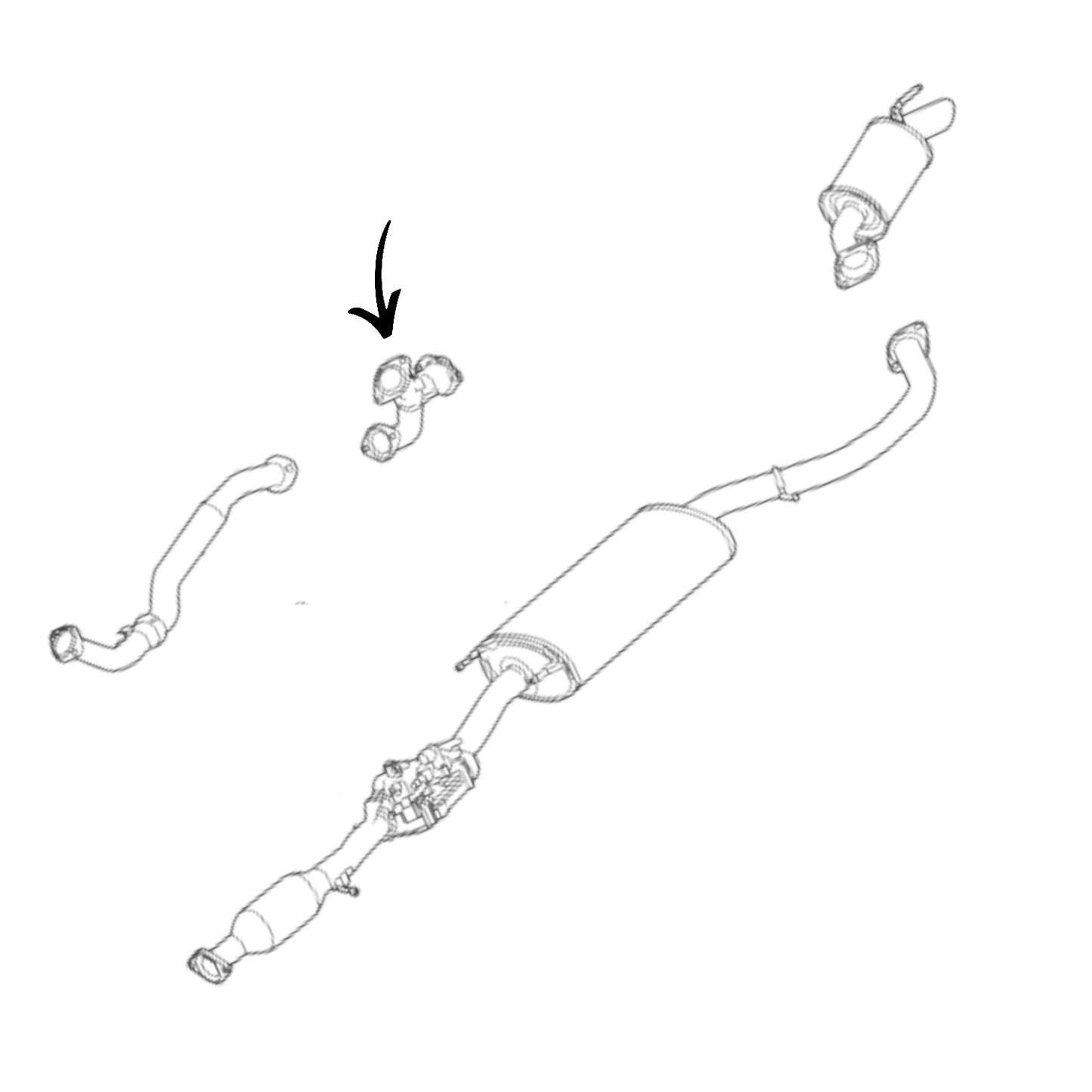 Toyota Highlander 3.5L Hybrid Limited 2014-2016 Y-Pipe