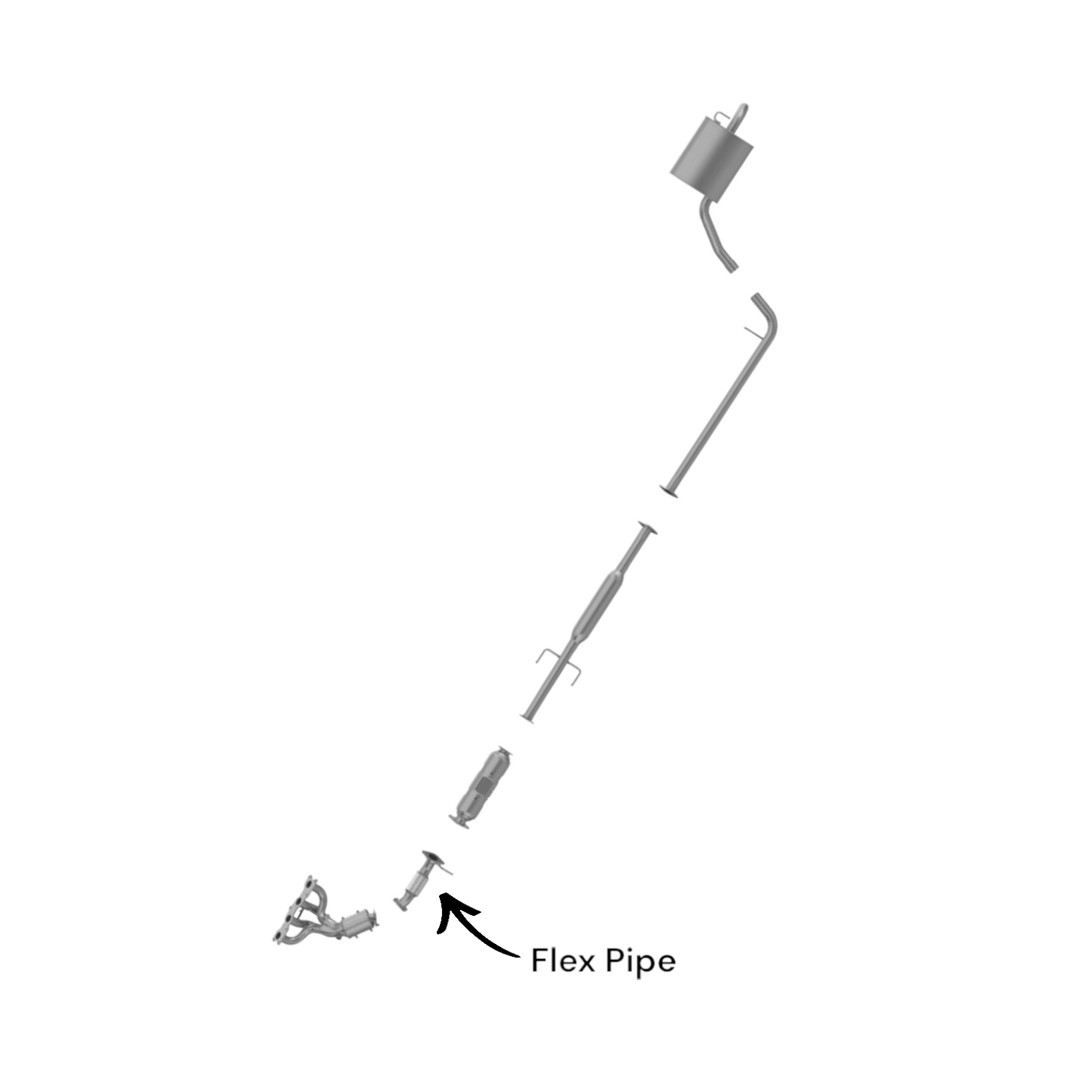 Hyundai Sonata 2.4L (2009, 2010) Direct Fit Front Flex Pipe