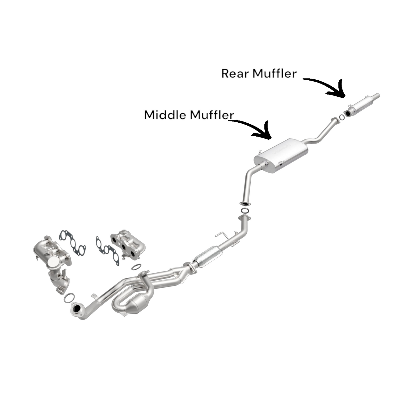 Toyota Sienna 3.0L (2001-2003) V6 Middle Muffler and Rear Muffler