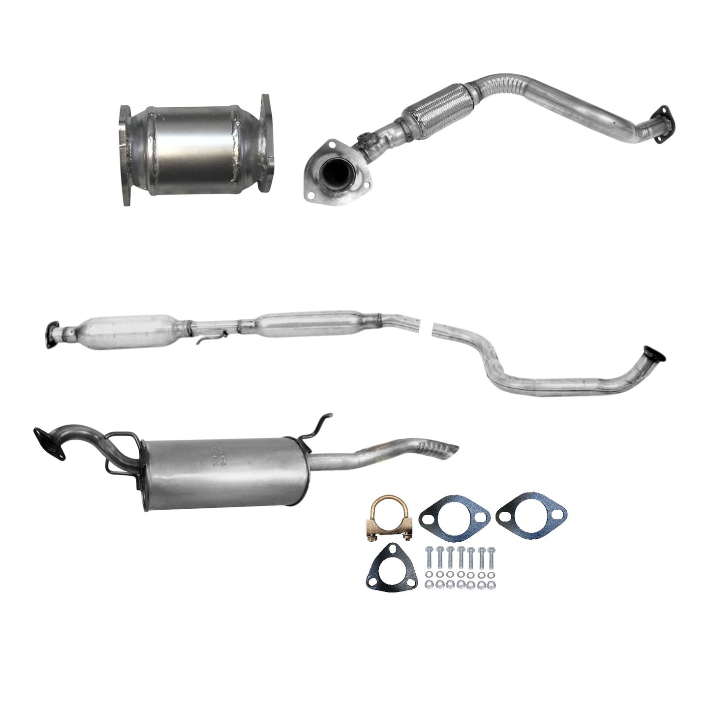 Chevrolet Aveo 1.6L (2004-2008) (Automatic Trans.) (Sedan) Converter, Flex Pipe, Resonator & Muffler