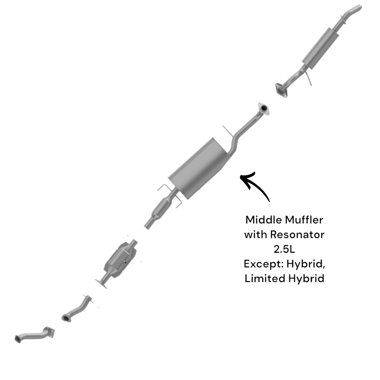 Ford Escape 2.5L & 3.0L (2009-2012) Middle Muffler with Resonator
