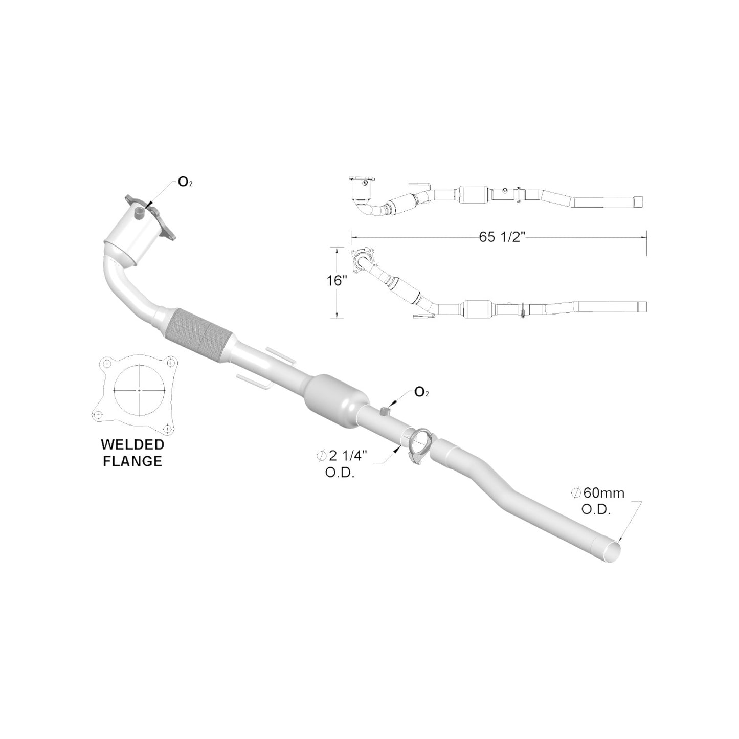 Volkswagen Jetta City 2.0L (2007, 2008, 2009) Catalytic Converter