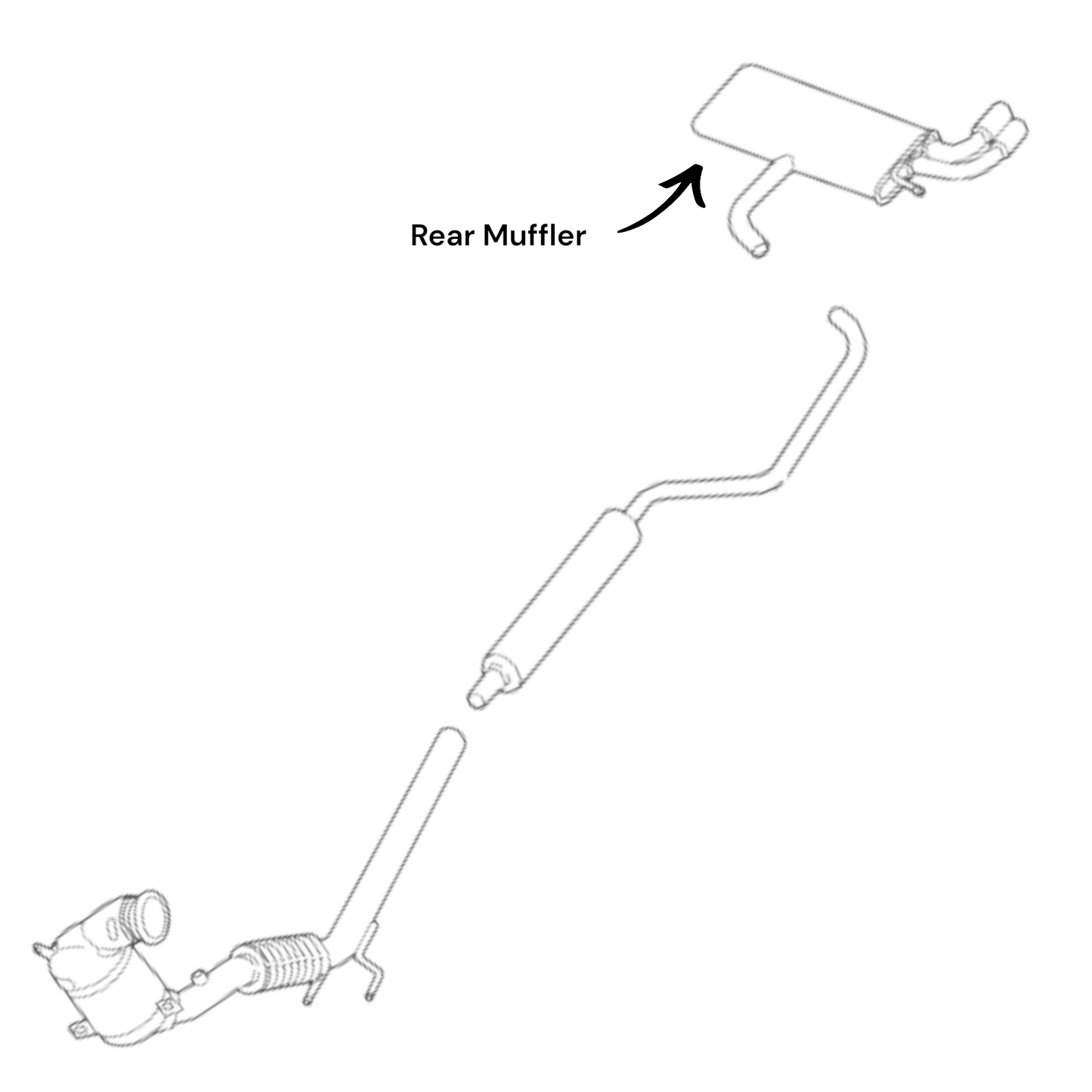 Volkswagen Golf 1.8L (2015-2018) Rear Muffler