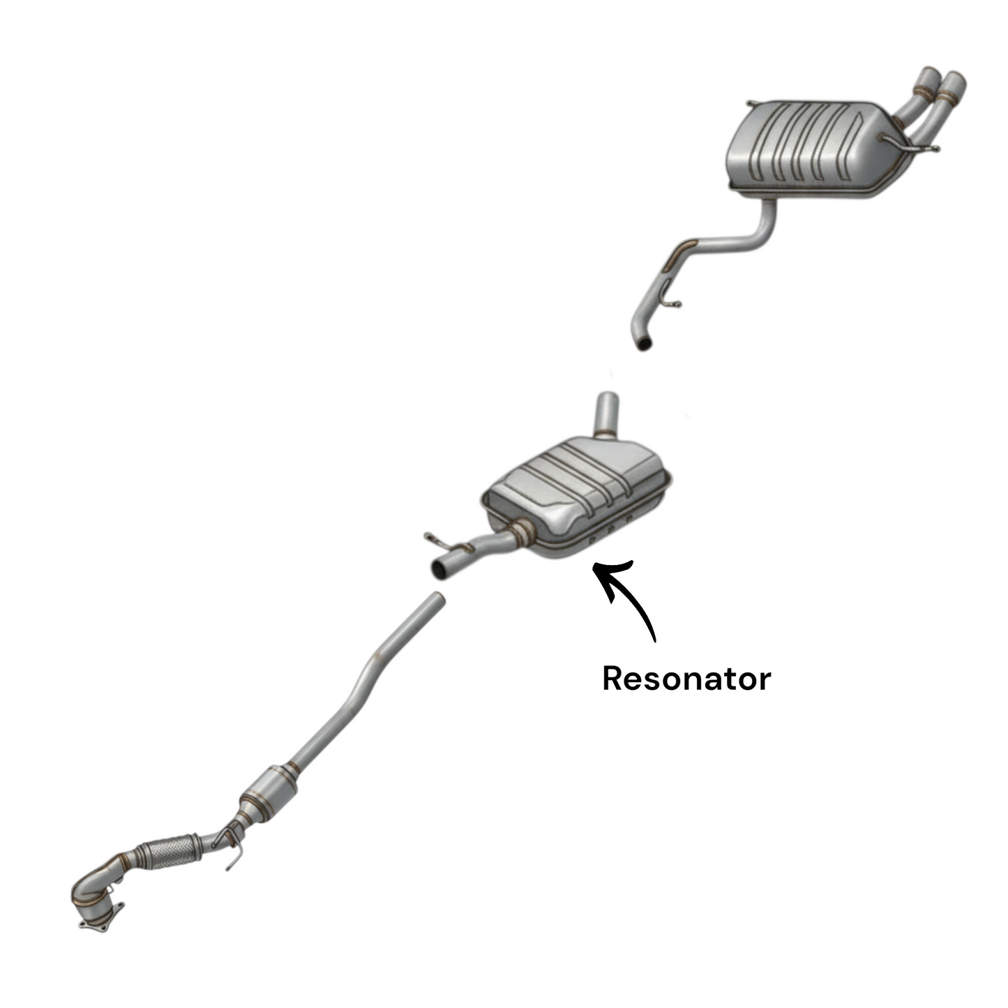 Volkswagen Tiguan Limited 2.0L (2017-2018) (AWD) Middle Resonator