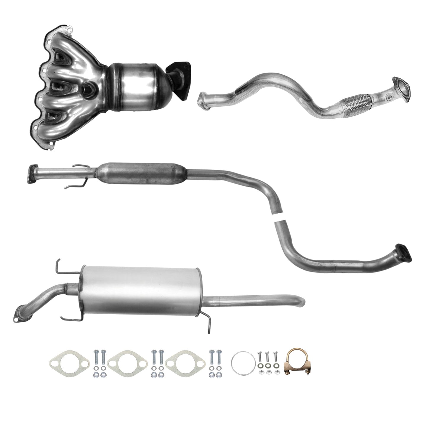 Chevrolet Aveo 1.6L (2009-2011) Manifold Converter, Flex Pipe, Resonator and Muffler