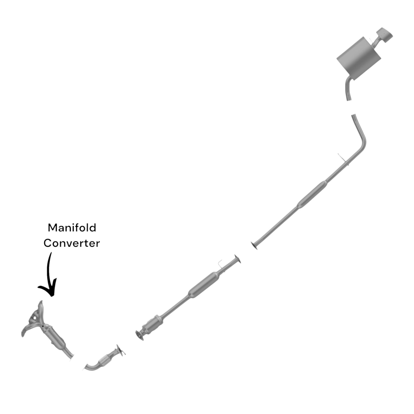 Convertisseur de collecteur, tuyau flexible et silencieux pour Hyundai Sonata 2.4L (2015-2017)