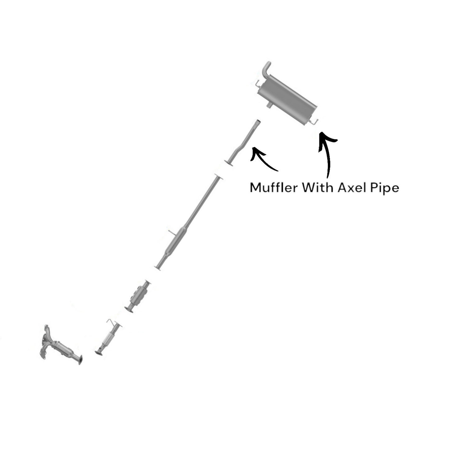 Hyundai Tucson 2.4L (2010-2013) Muffler With Axel Pipe