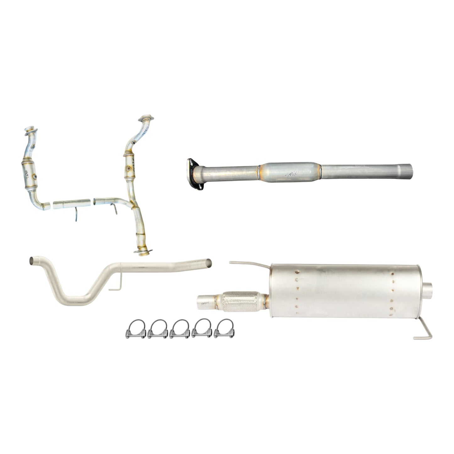 Ford F-150 2015-2020 2.7L Turbo R/L Side Converters, Resonator, Muffler And Tail Pipe(W/B-141.0)