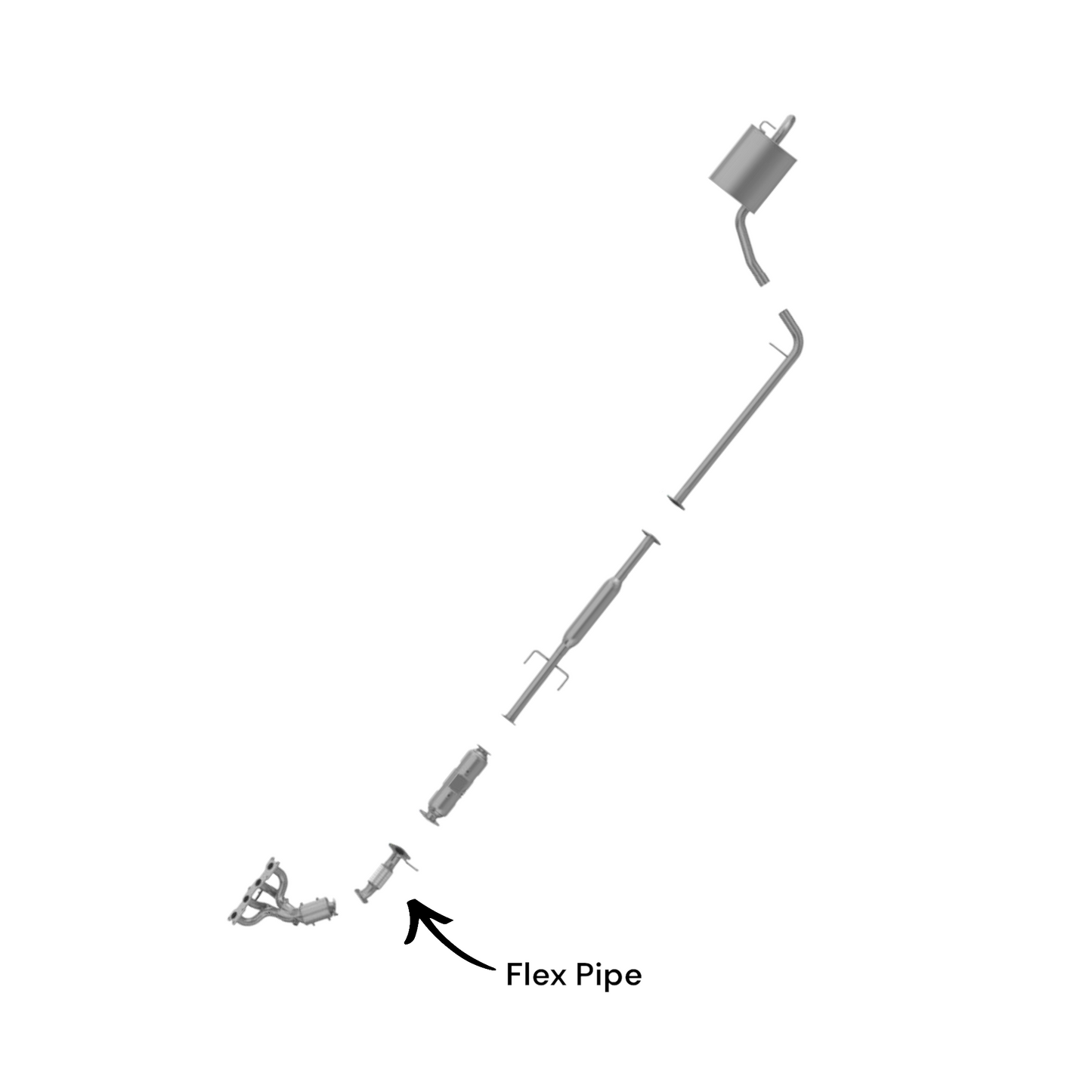 Hyundai Sonata 2.4L (2009-2010) V4 Direct Fit Front Flex Pipe With No O2