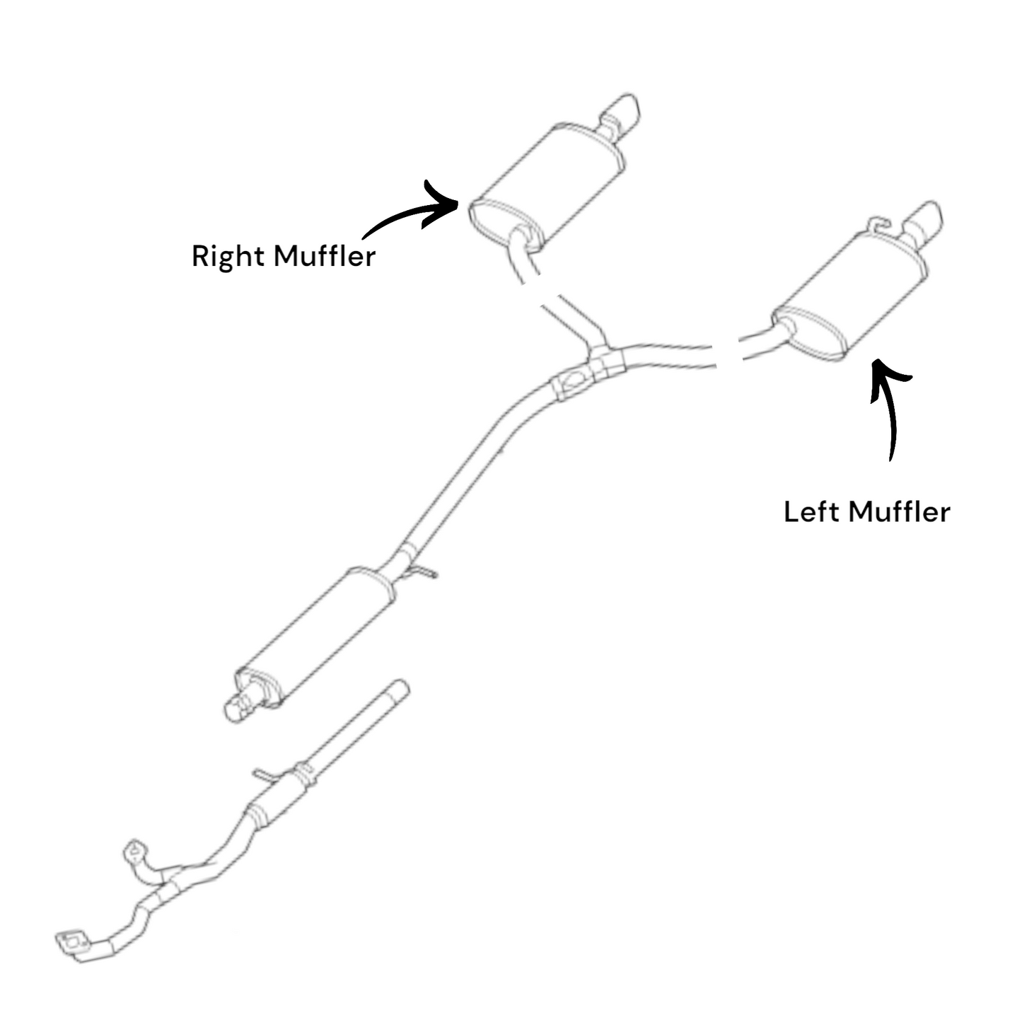 Ford Taurus 3.5L (2013-2019) Right and Left Side Muffler Non-Turbo