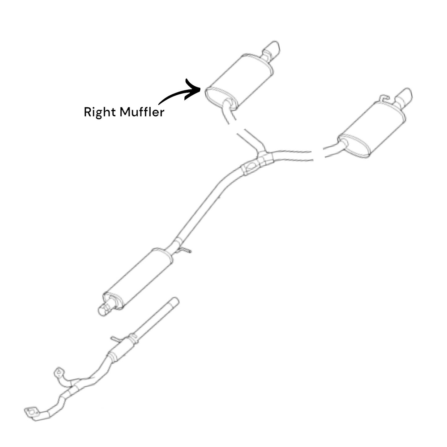 Silencieux côté droit pour Ford Taurus 3.5L (2013-2019) non turbo