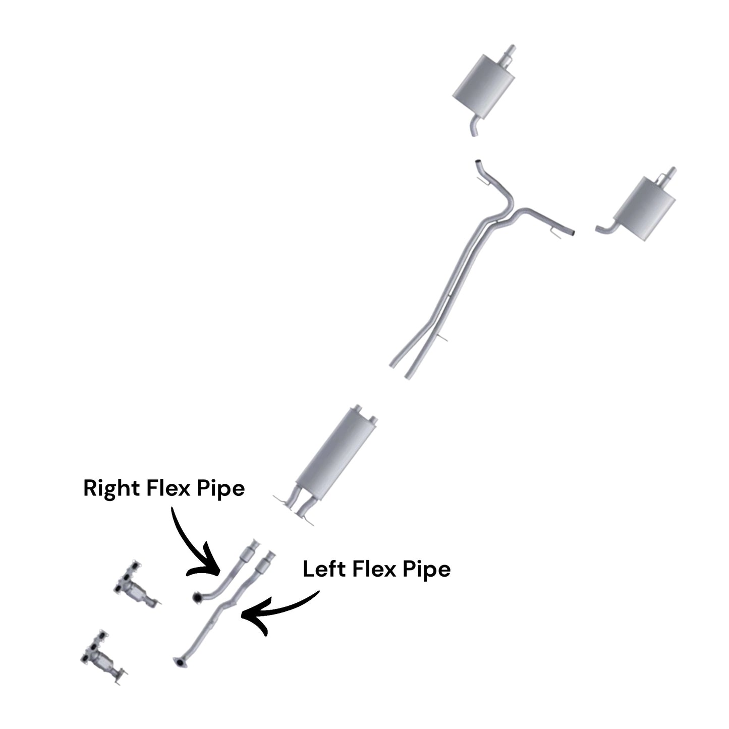 Ford Police Interceptor Utility 3.7L (2013-2019) Right & Left Side Flex Pipes