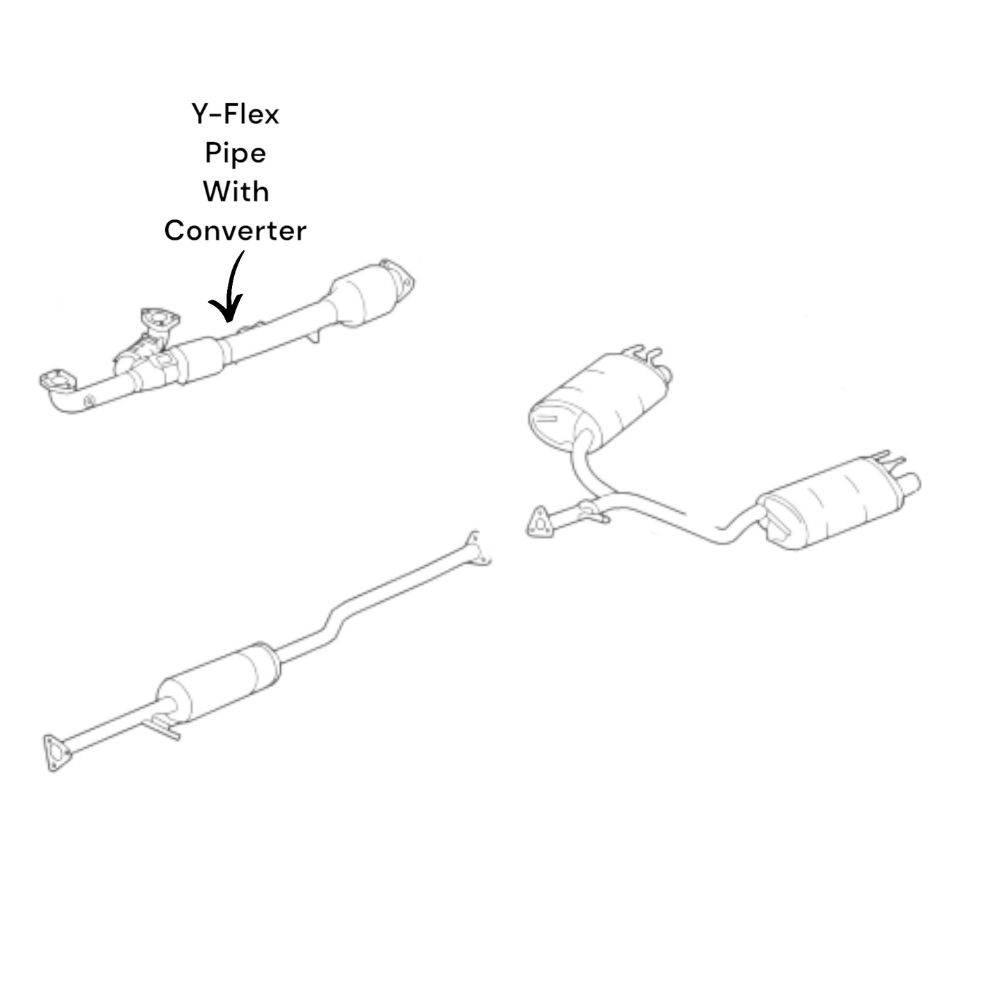 Honda Accord 3.5L 2013-2017 Y-Flex Pipe With Converter