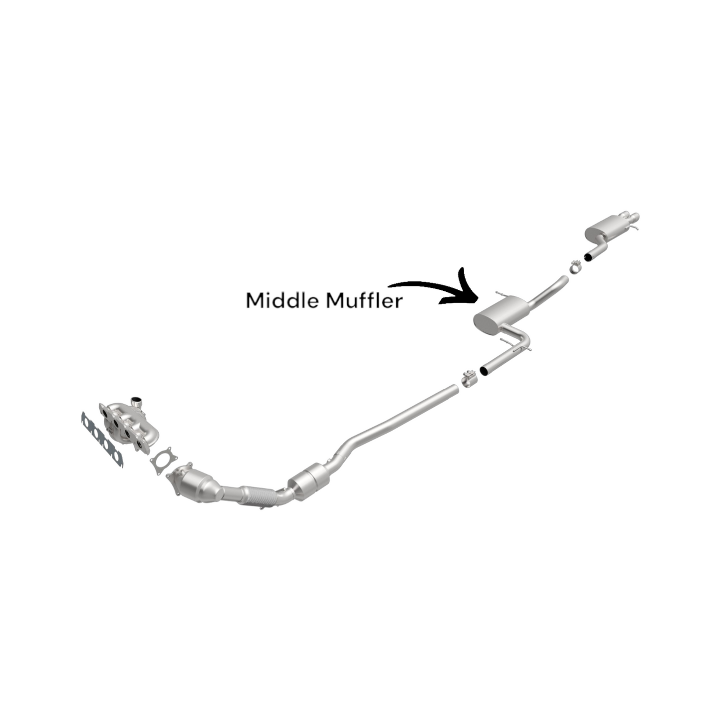 Volkswagen Passat 1.8L (2014-2017) Turbo Middle Muffler