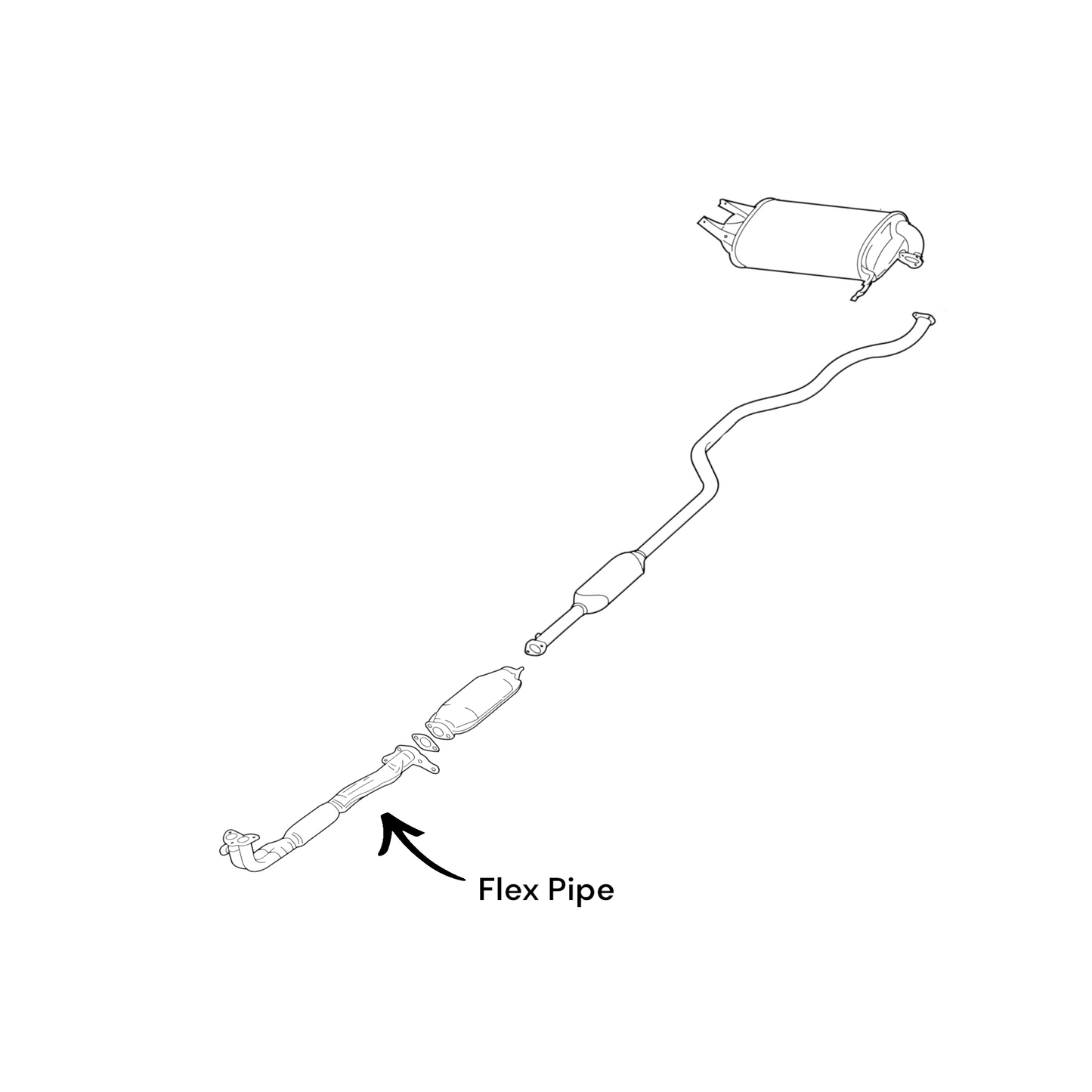 Mitsubishi Outlander 2.4L (2003-2006) Front Flex Pipe (FWD)