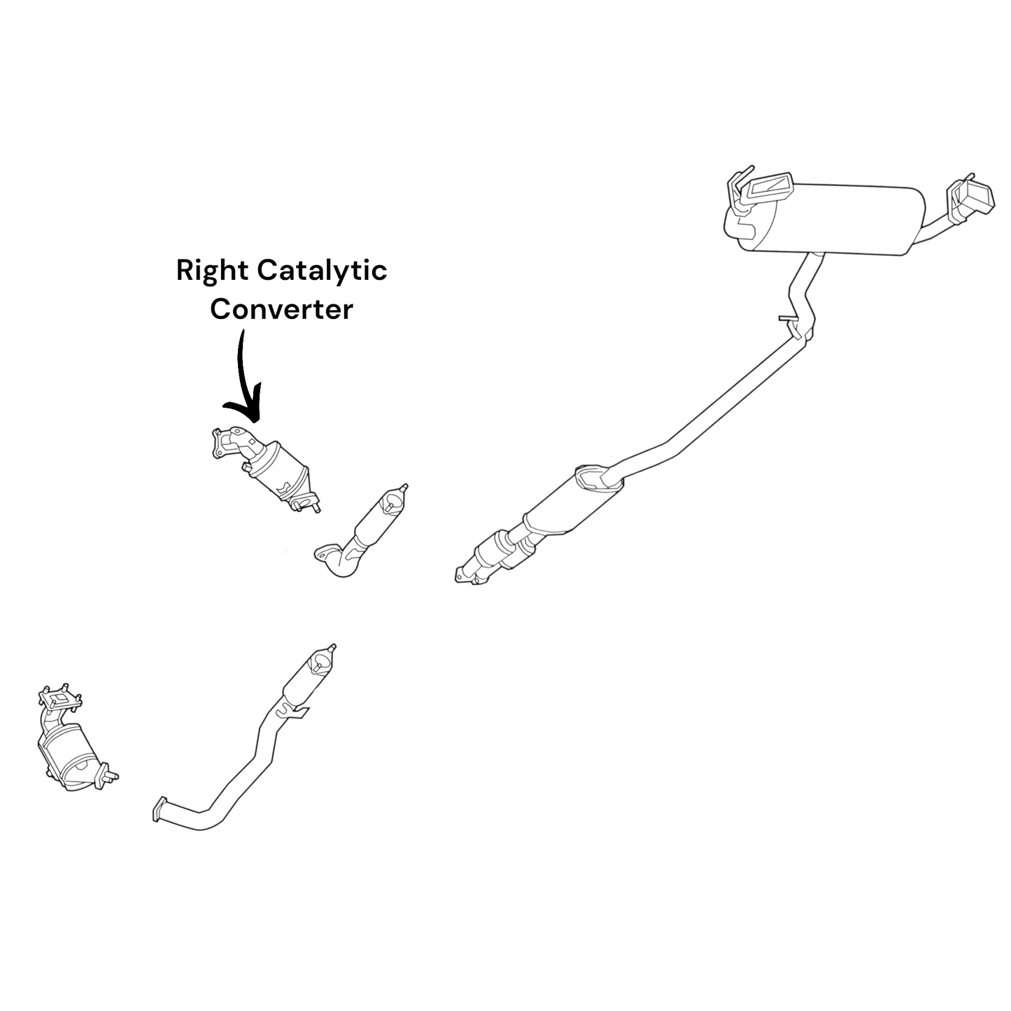Cadillac XT6 3.6L (2020-2025) Right Manifold Converter