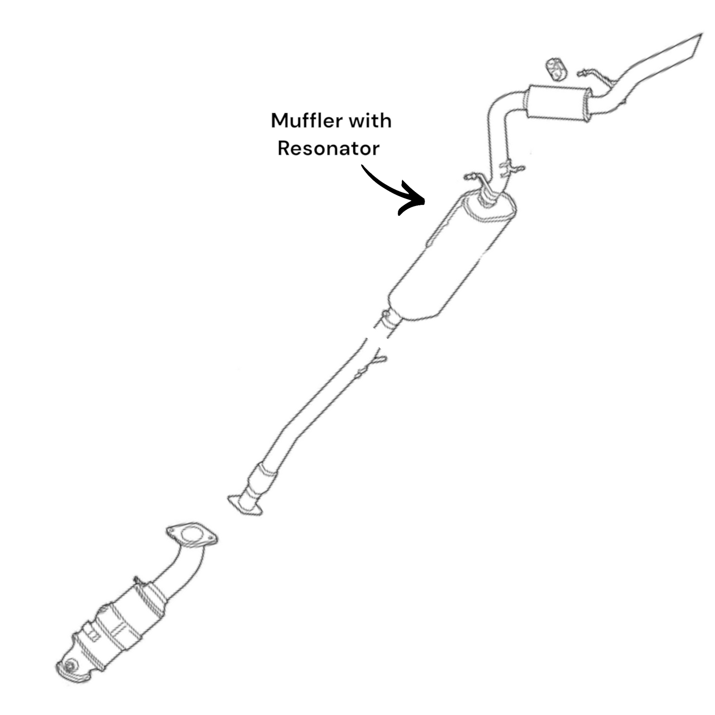 Chevrolet Silverado 1500 LTD 2.7L (2022) Muffler and Resonator