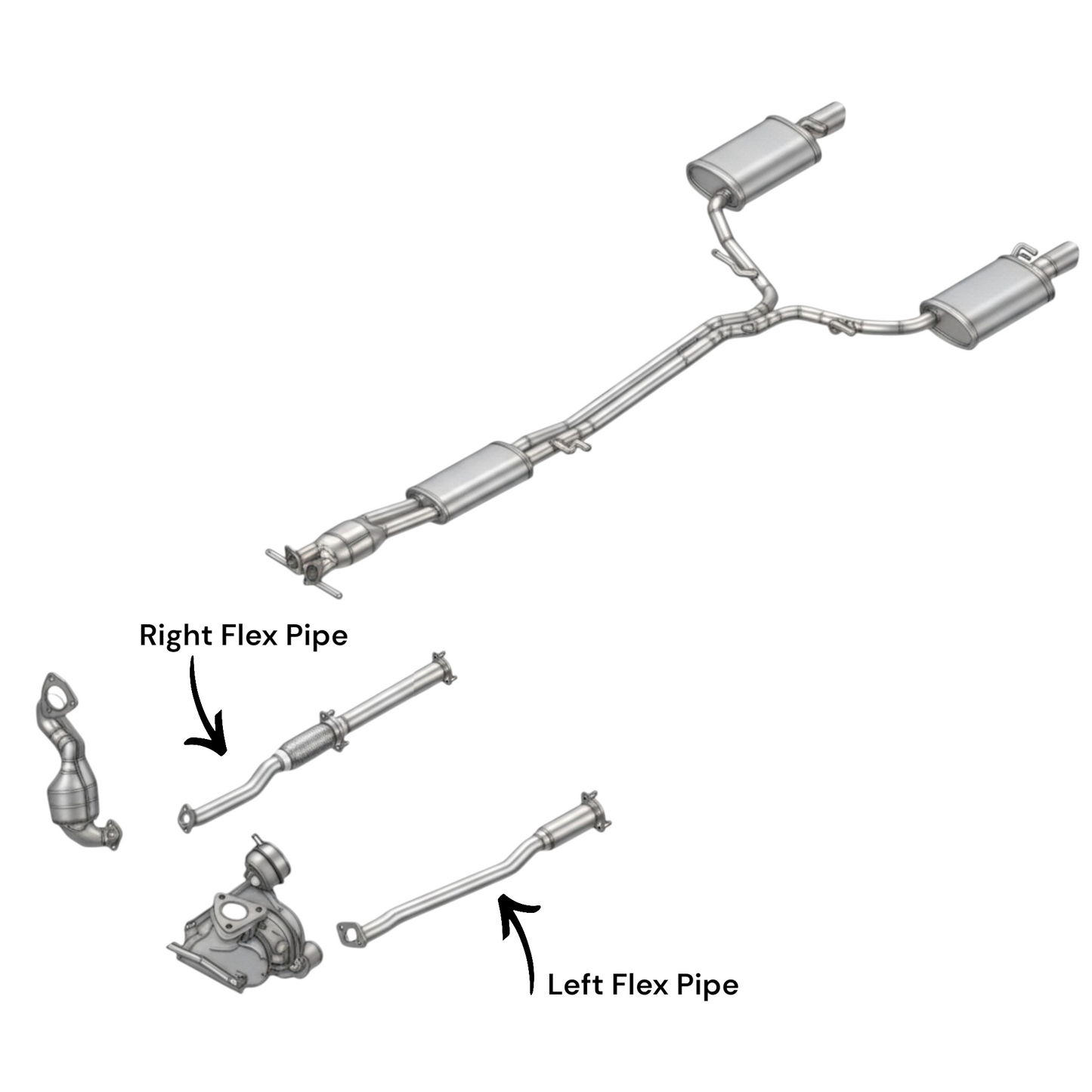 Lincoln MKT 3.5L (2010-2019) (Turbo) Left and Right Side Flex Pipes