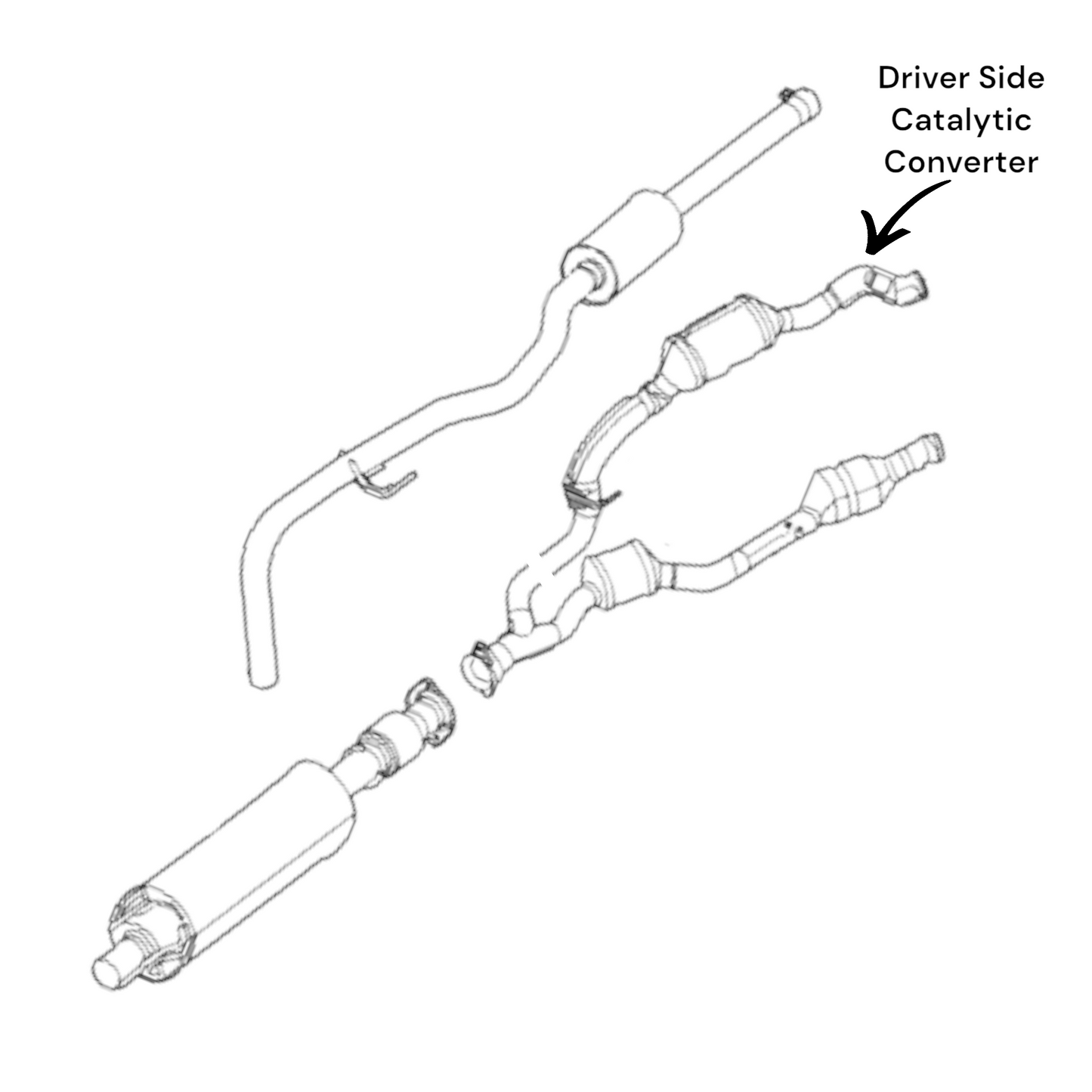 Ford Transit-150 3.5L AWD (Non-Turbocharged) (2020-2023) Driver Side Catalytic Converter