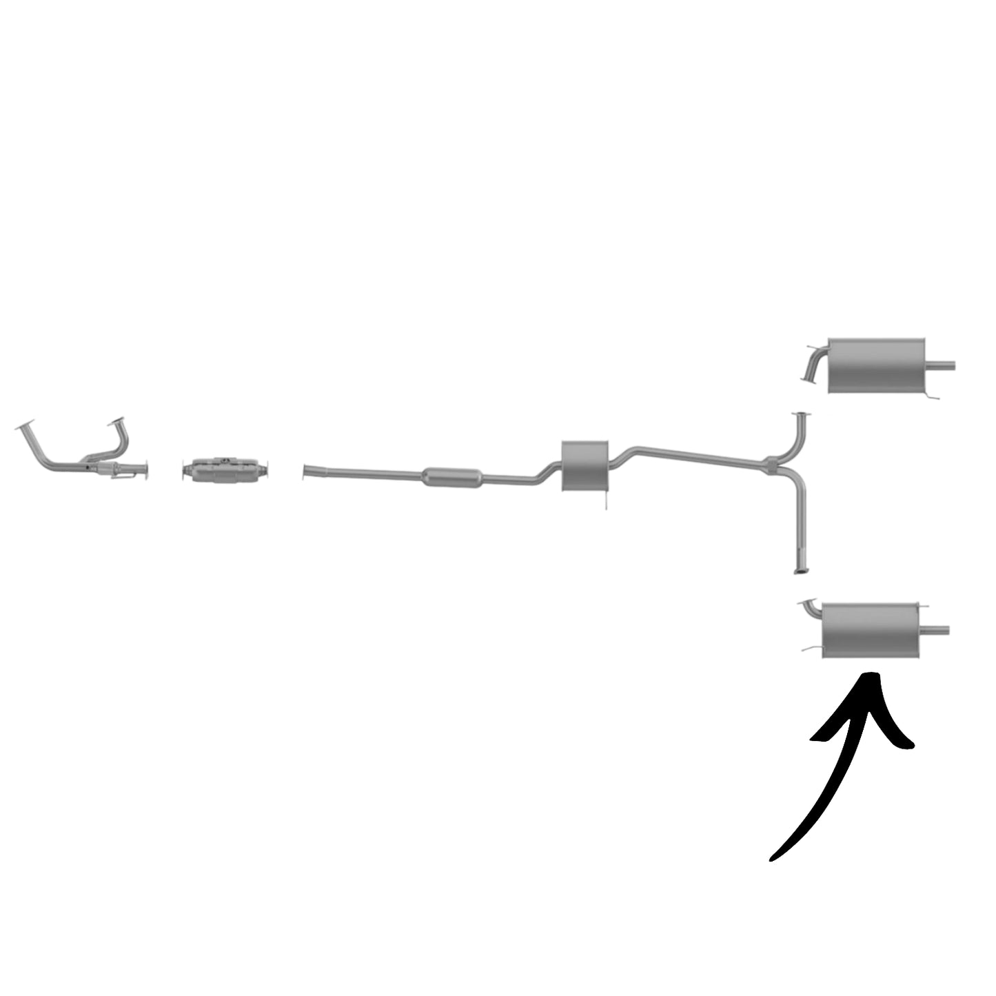 Acura TL 3.2L 1999-2003 Left Side Muffler