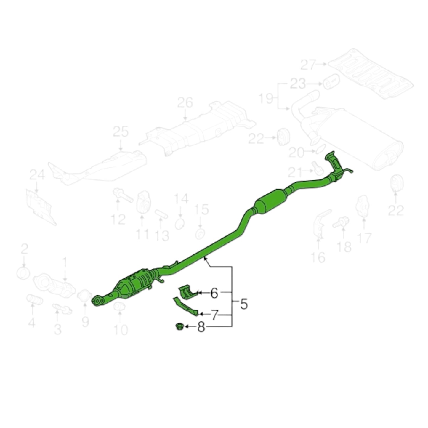 Mitsubishi RVR 2.0L 2011-2019 Catalytic converter with Resonator