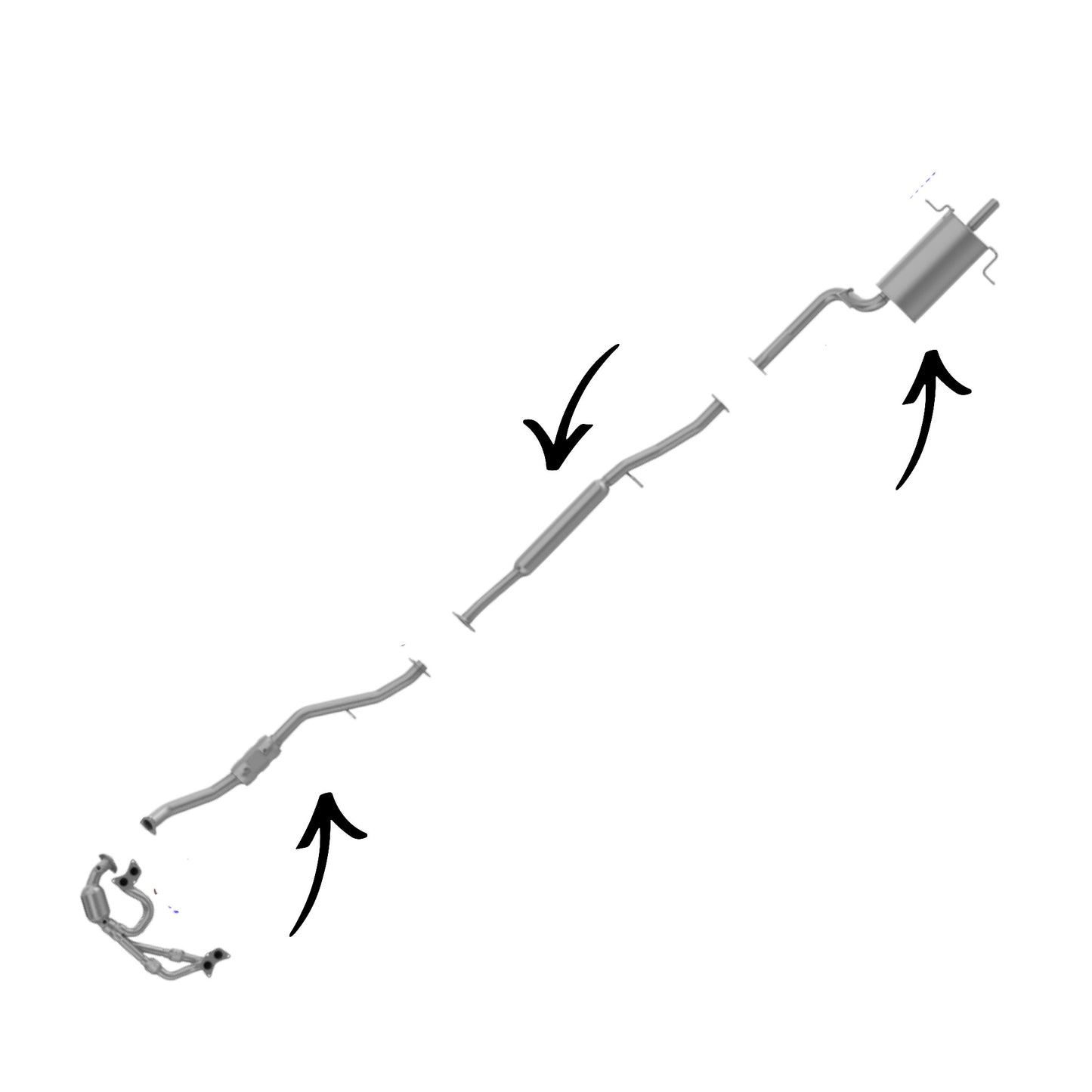 Subaru Impreza 2.5L (2006-2007) Non Turbo Catalytic Converter, Resonator and Muffler (Copy)