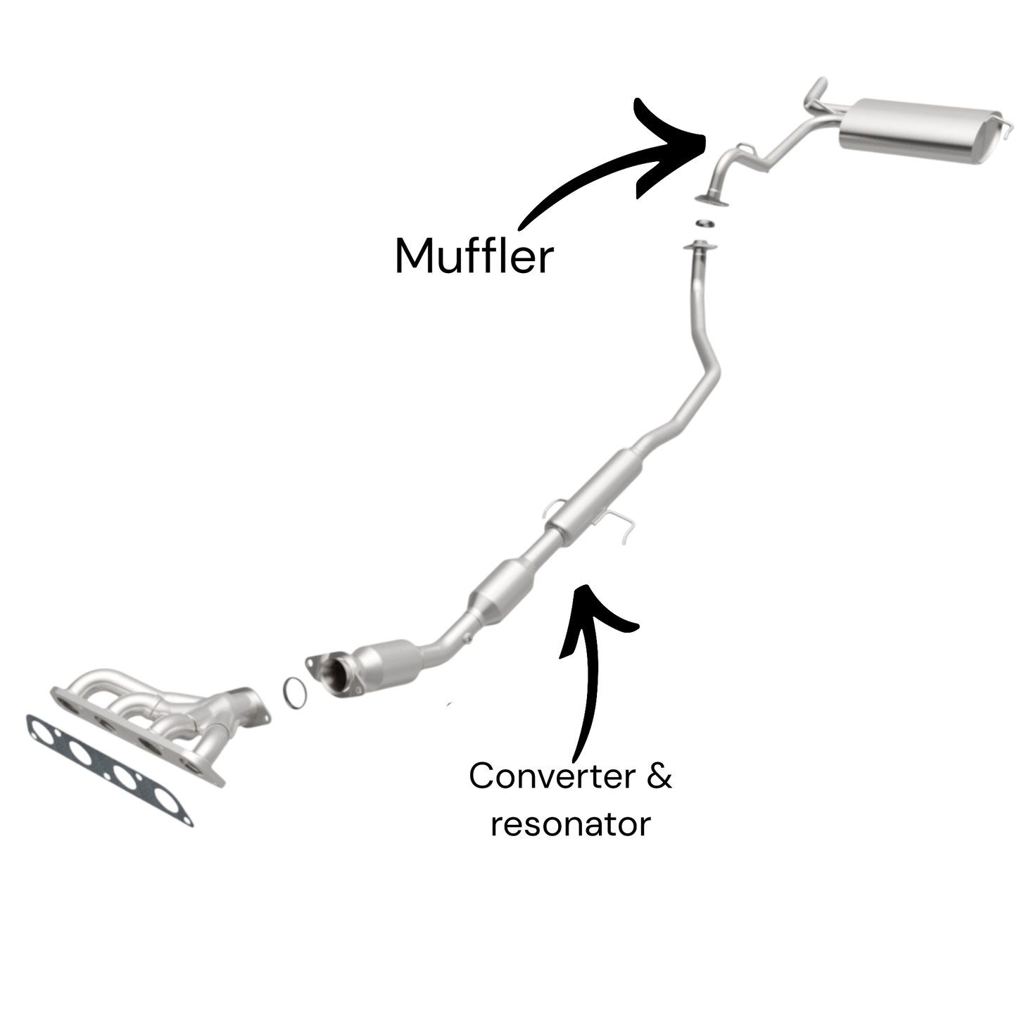 Toyota Corolla 1.8L (2009-2013) Converter with Resonator & Muffler