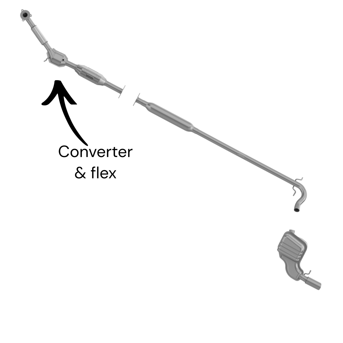 Volvo V70 2.5L Turbo (2003-2004) Catalytic Converter & Flex