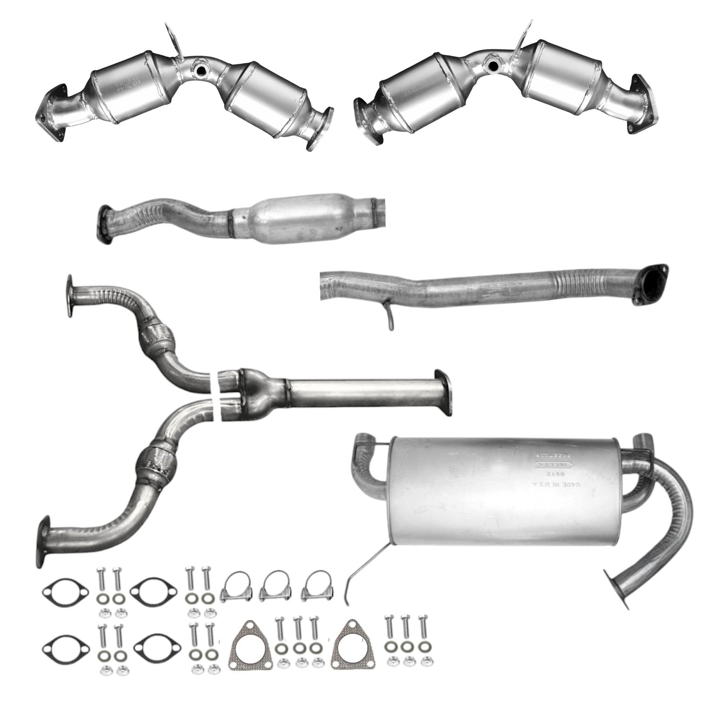 Nissan 350Z 3.5L RWD 2003-2006 Catalytic Converter, Flex Y-Pipe, Resonator and Muffler